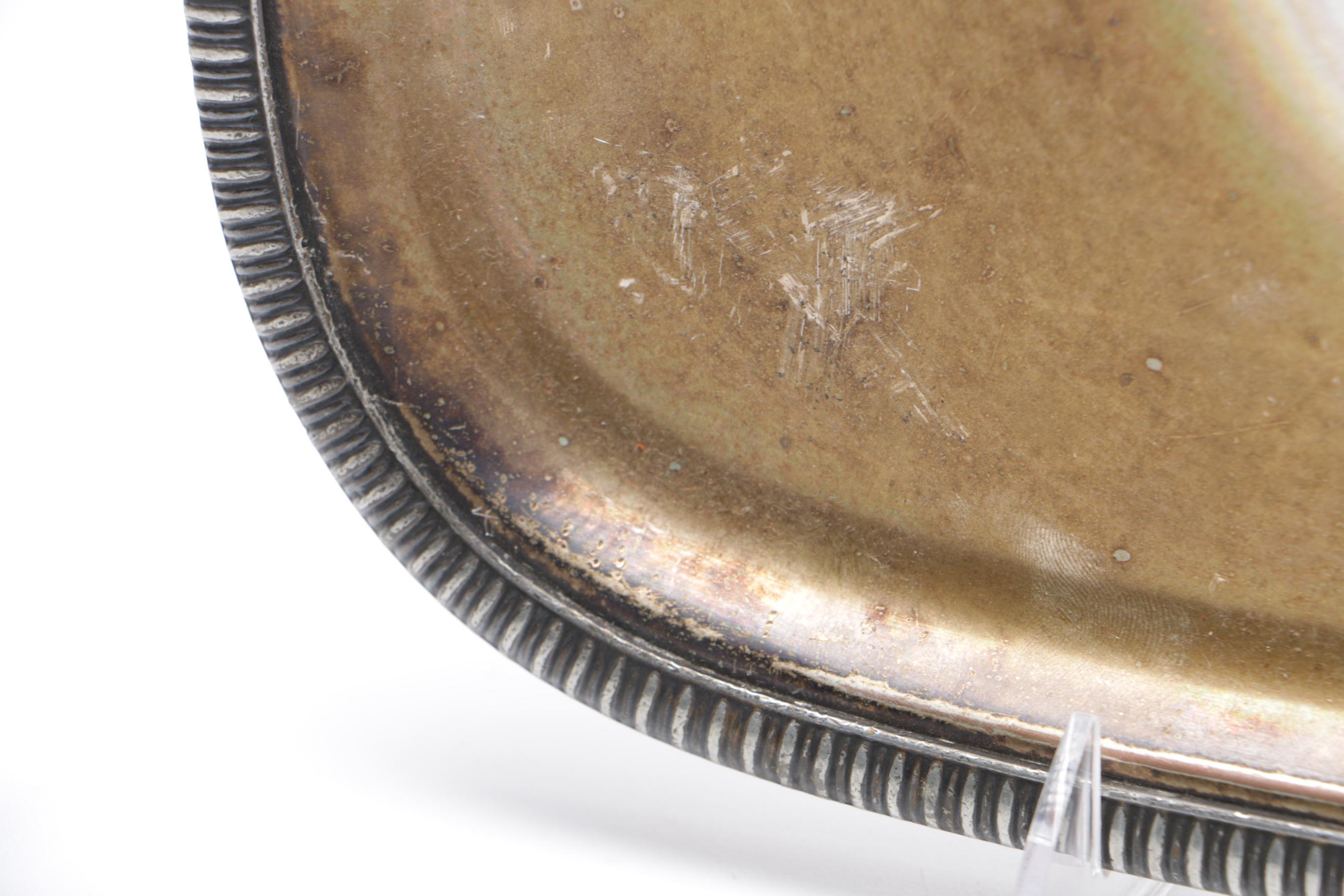 Variety of Etched Silver Plate Serving Trays