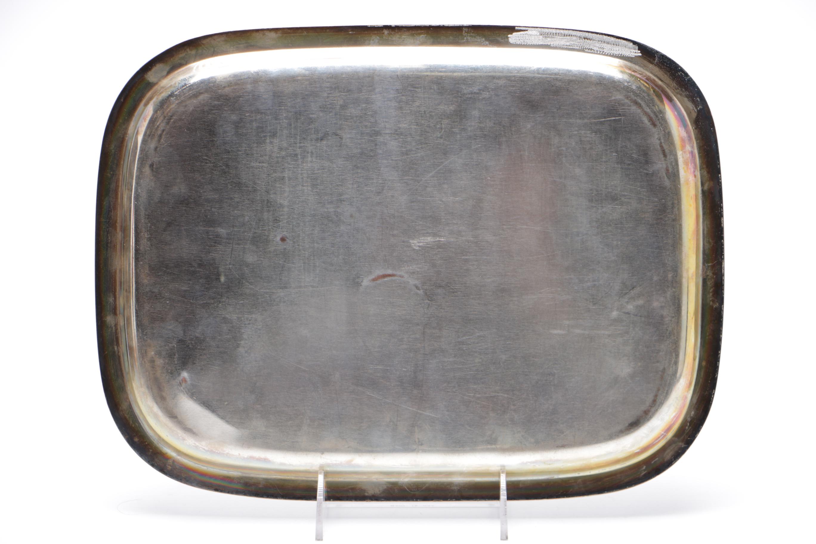 Variety of Etched Silver Plate Serving Trays