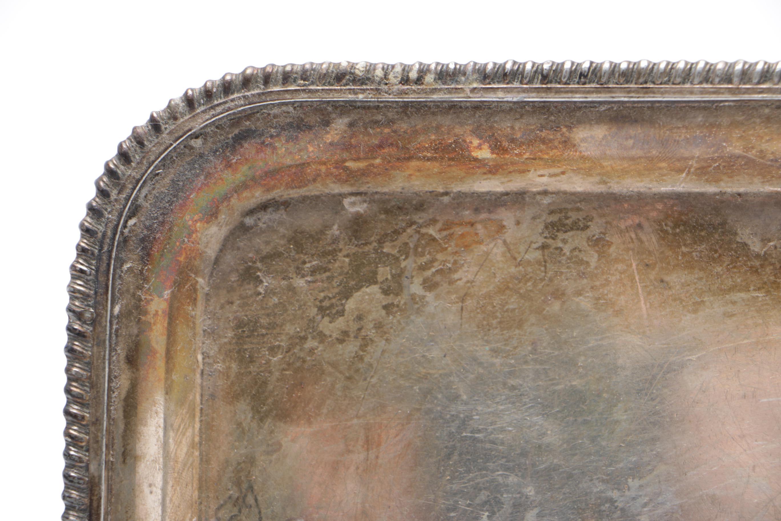 Variety of Etched Silver Plate Serving Trays