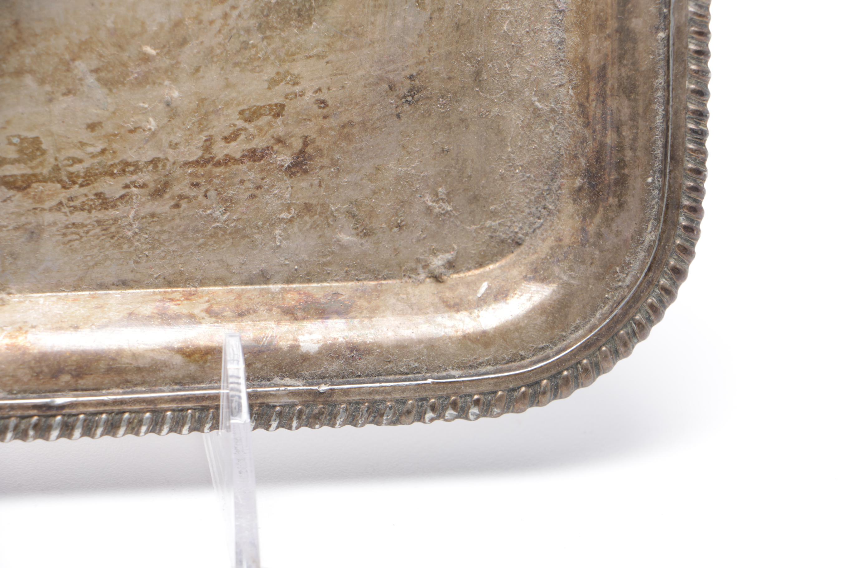 Variety of Etched Silver Plate Serving Trays