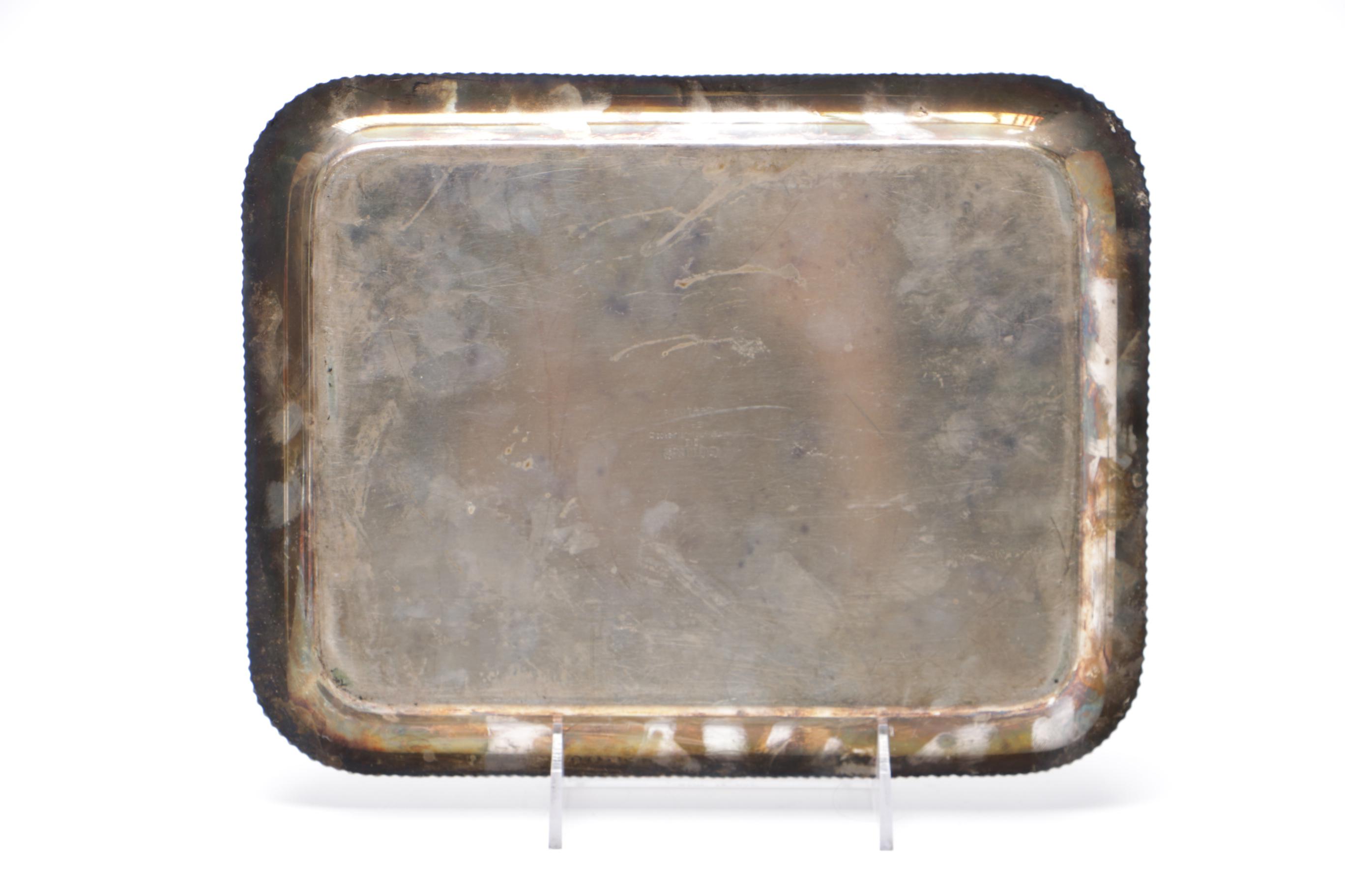 Variety of Etched Silver Plate Serving Trays
