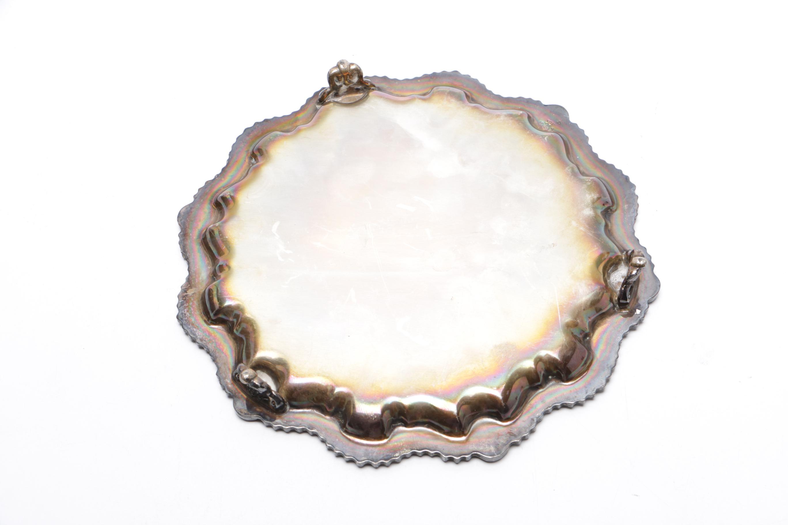 Variety of Etched Silver Plate Serving Trays