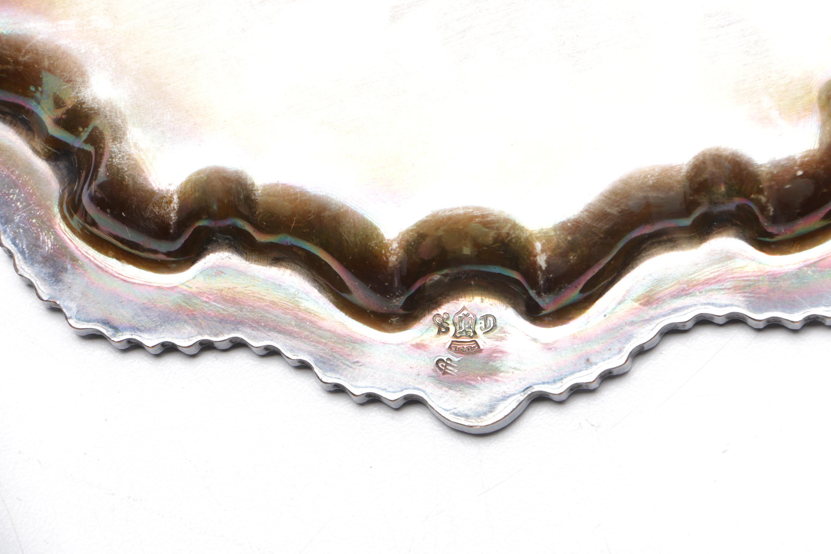 Variety of Etched Silver Plate Serving Trays