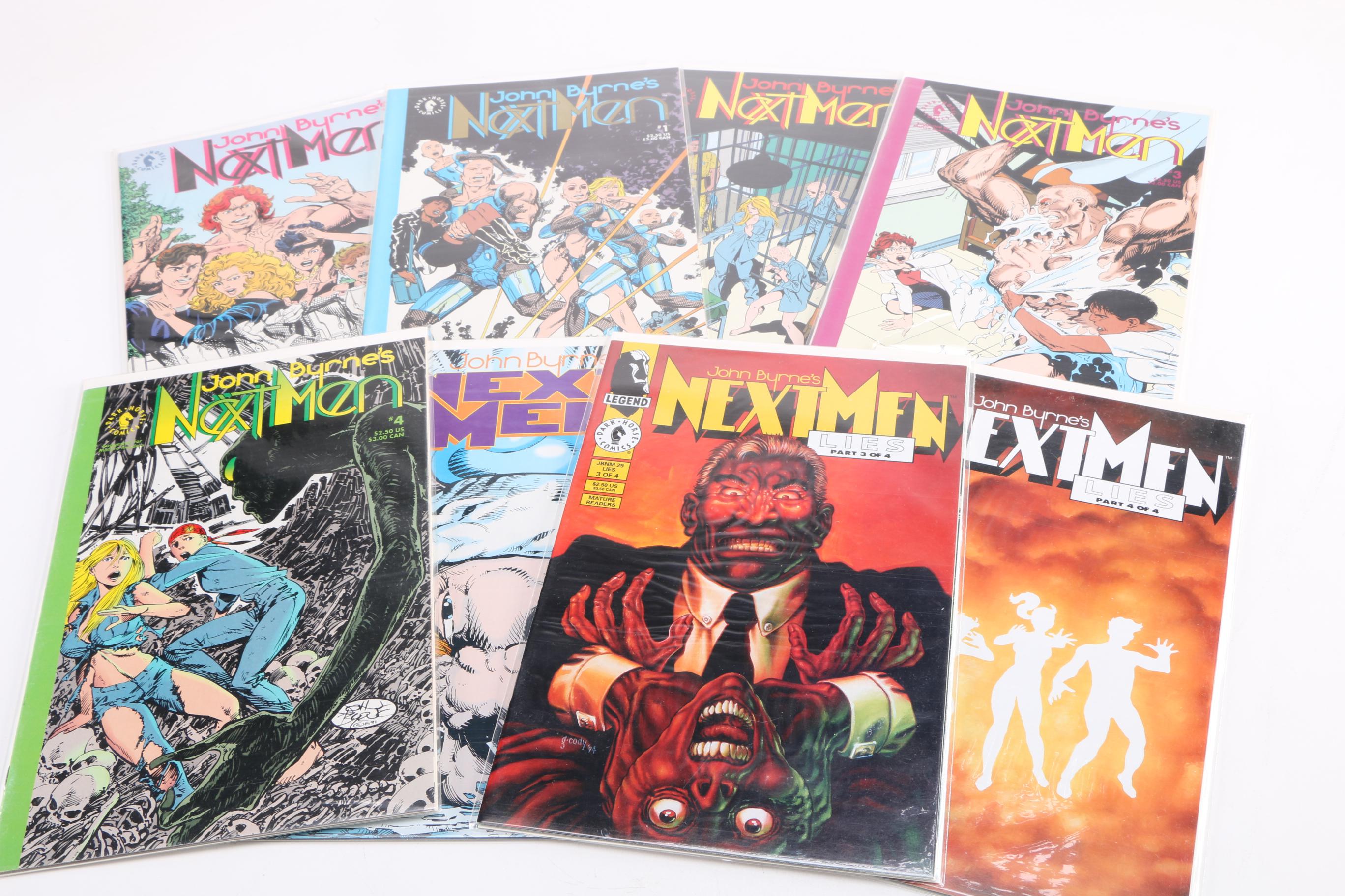 Collection of John Byrne's "Next Men" Comic Issues, Including First Five Issues