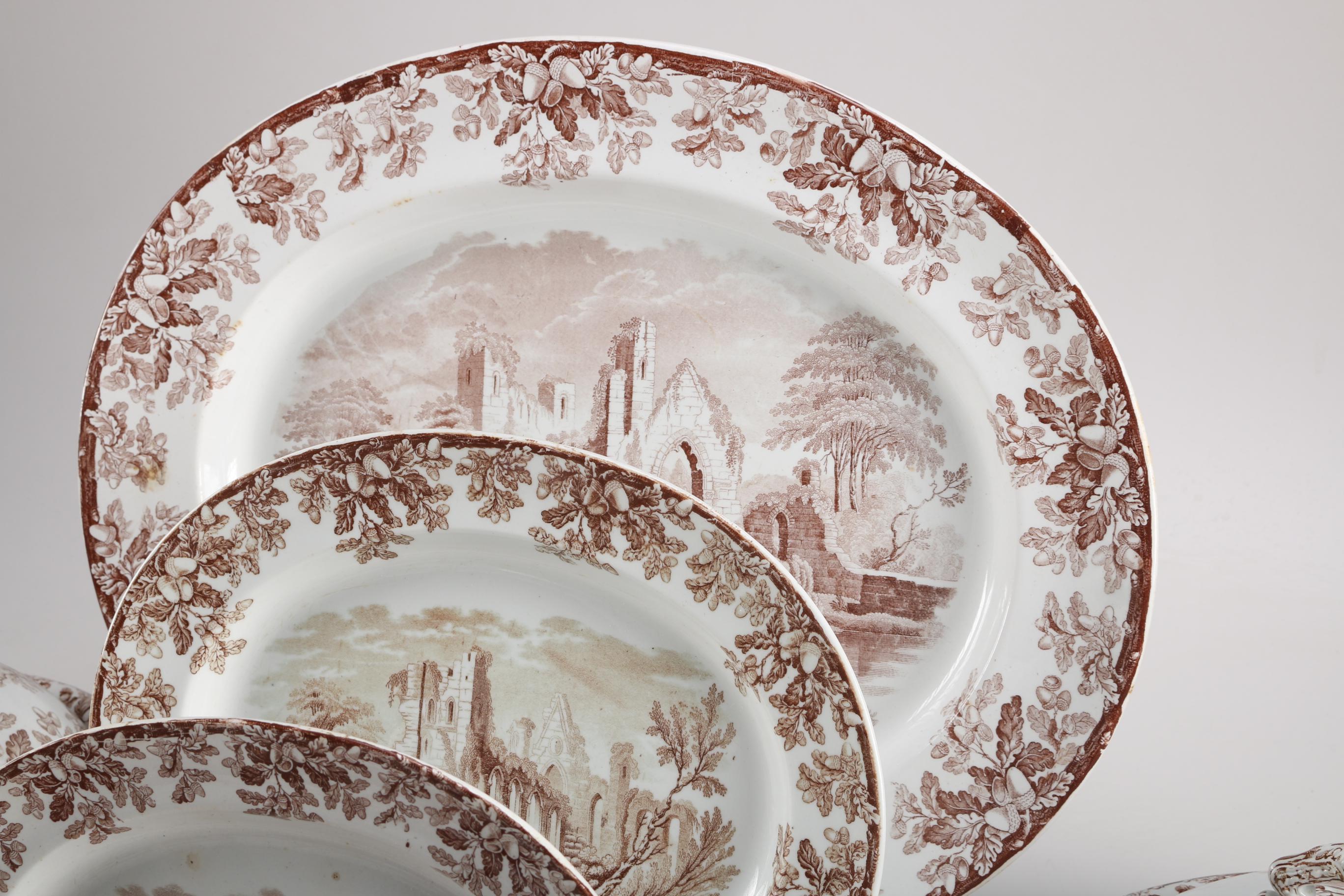 Vintage Copeland Brown Transfer Ware