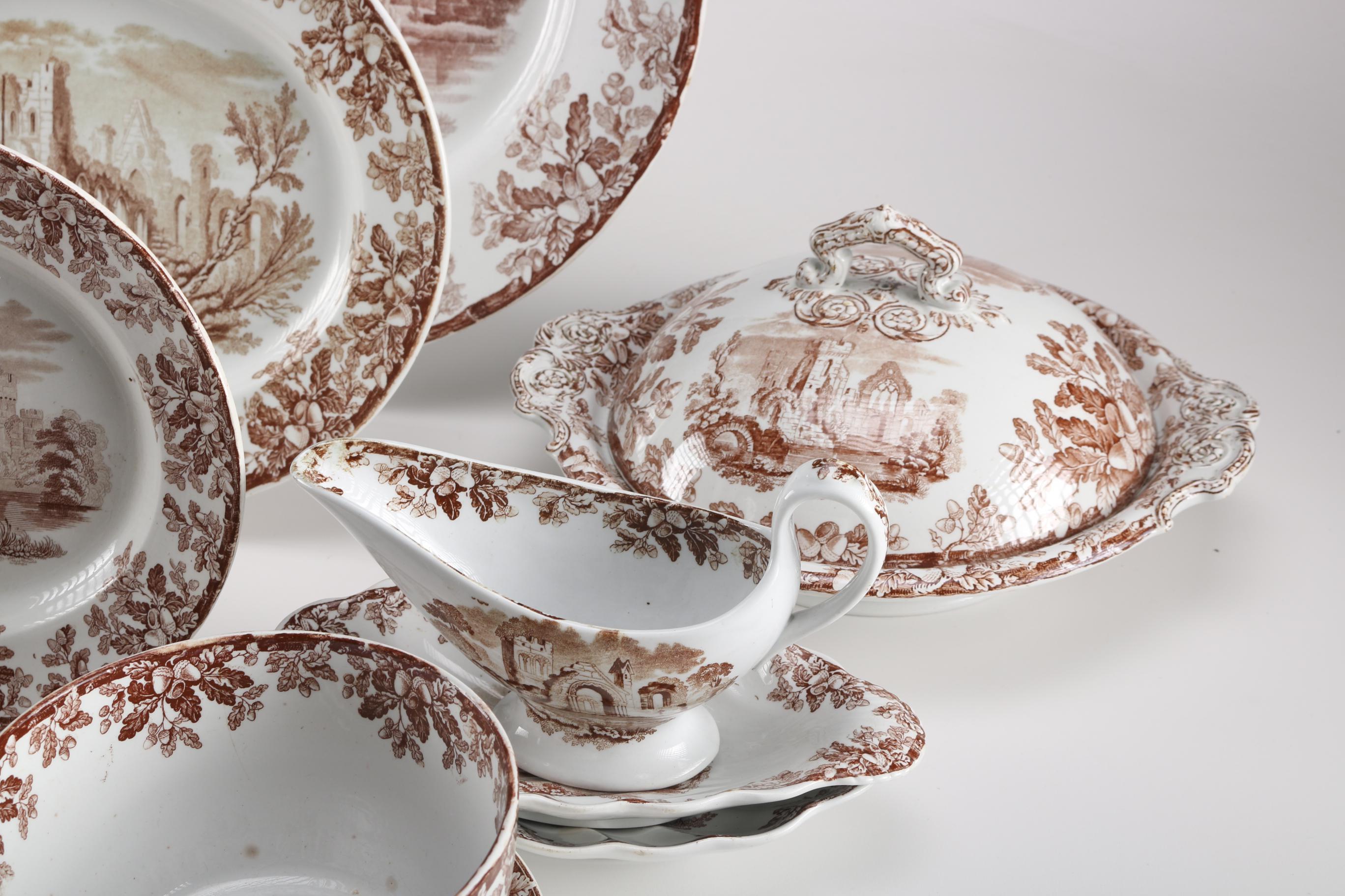 Vintage Copeland Brown Transfer Ware