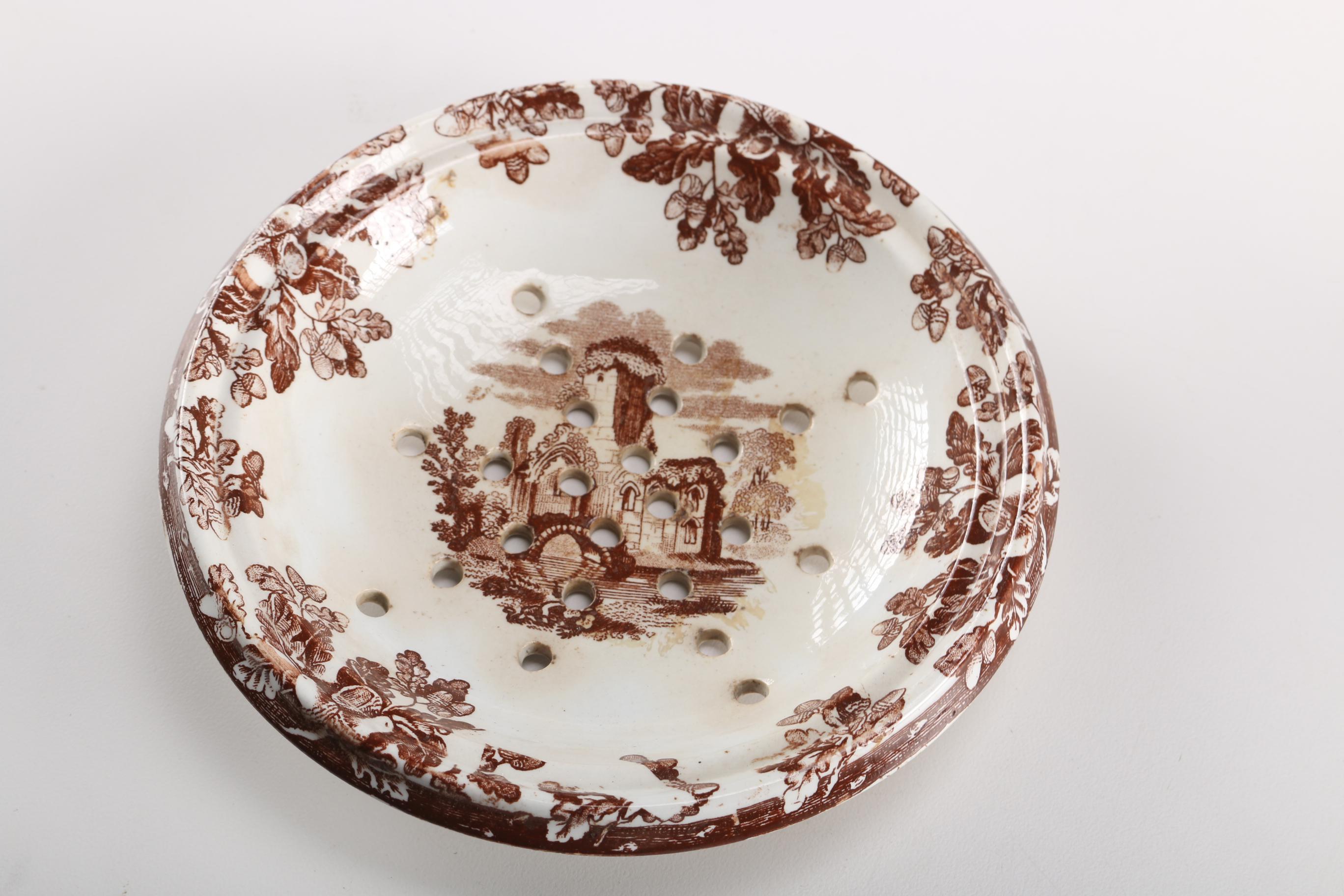 Vintage Copeland Brown Transfer Ware