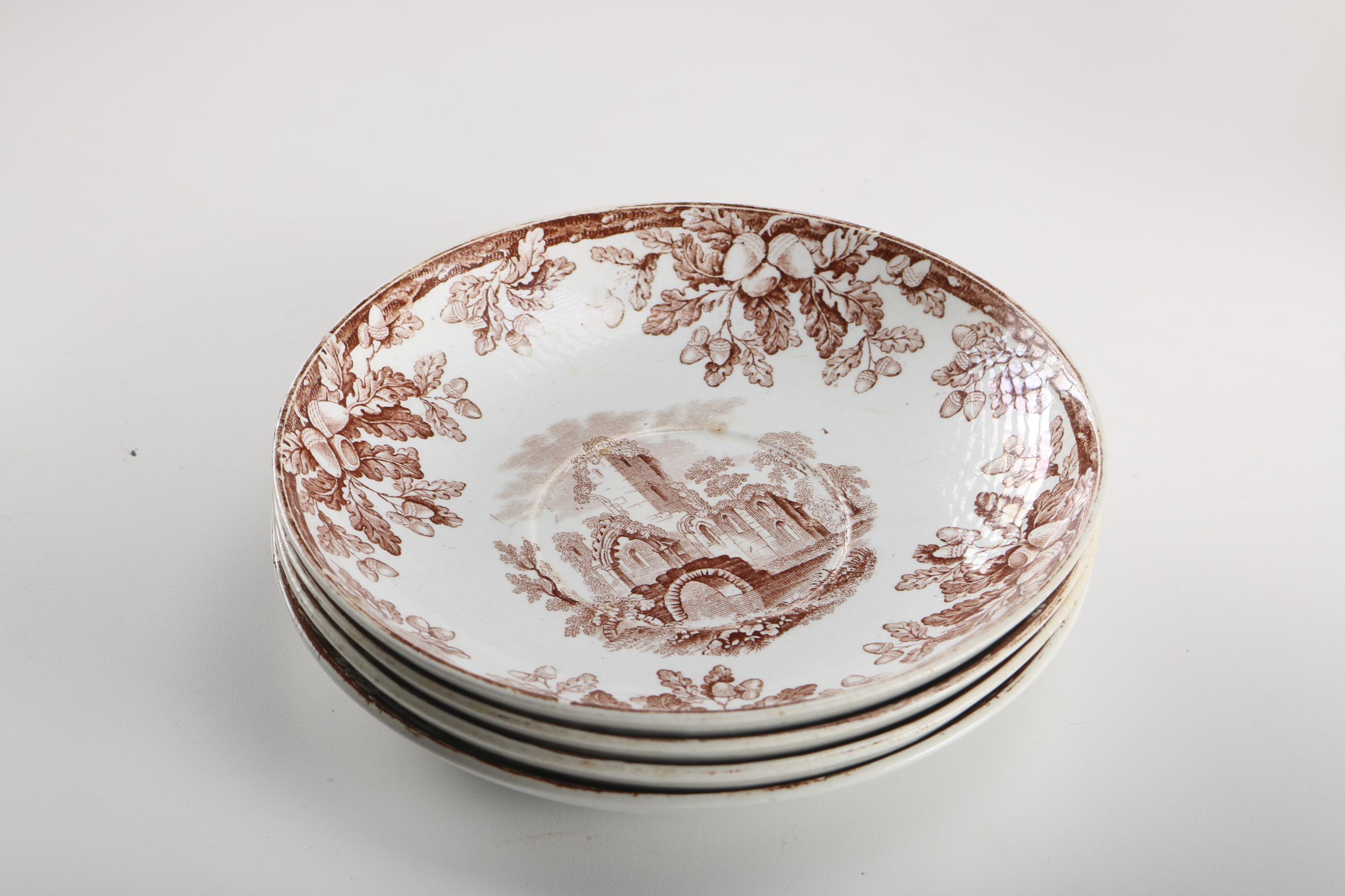 Vintage Copeland Brown Transfer Ware