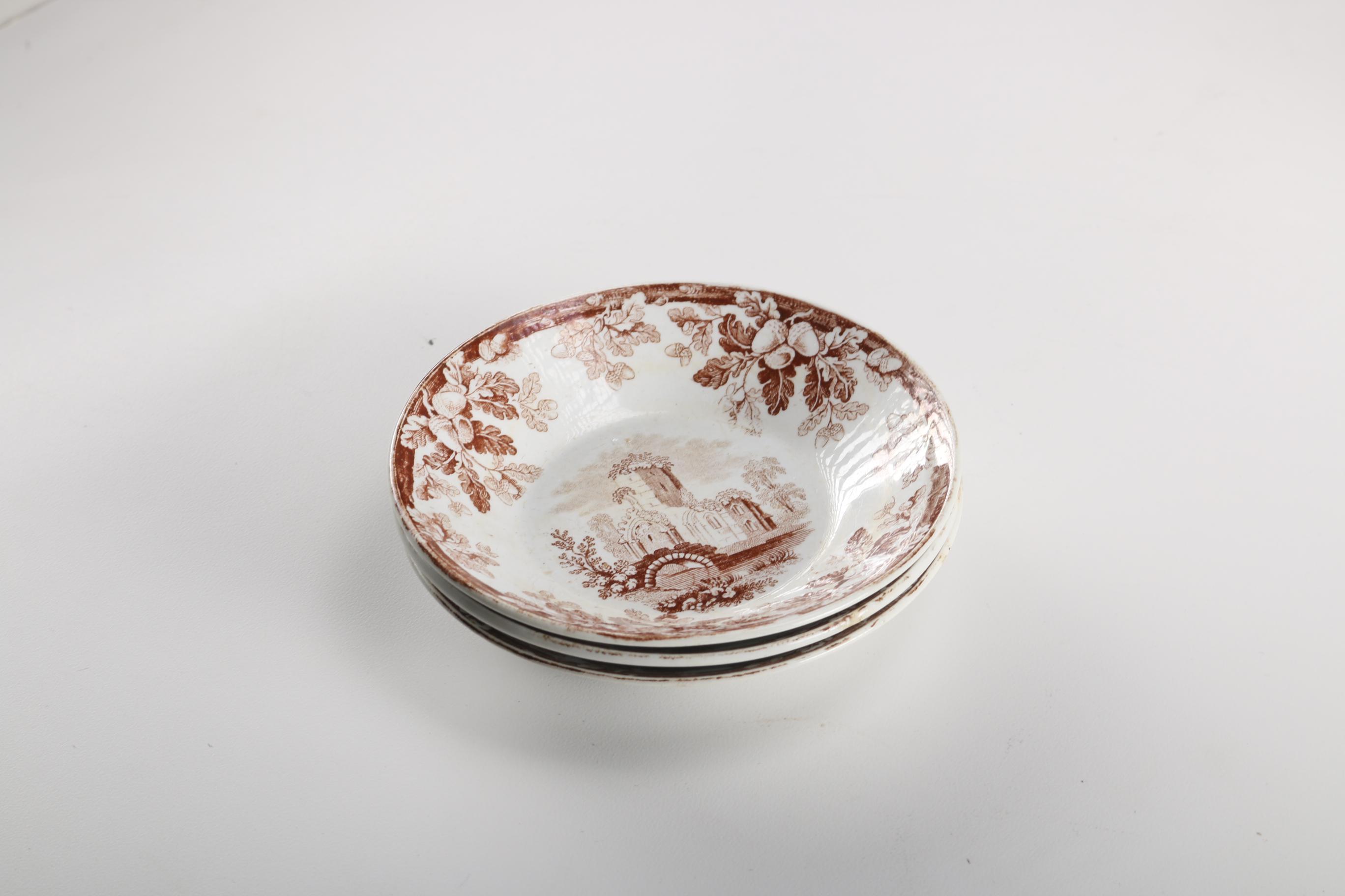 Vintage Copeland Brown Transfer Ware