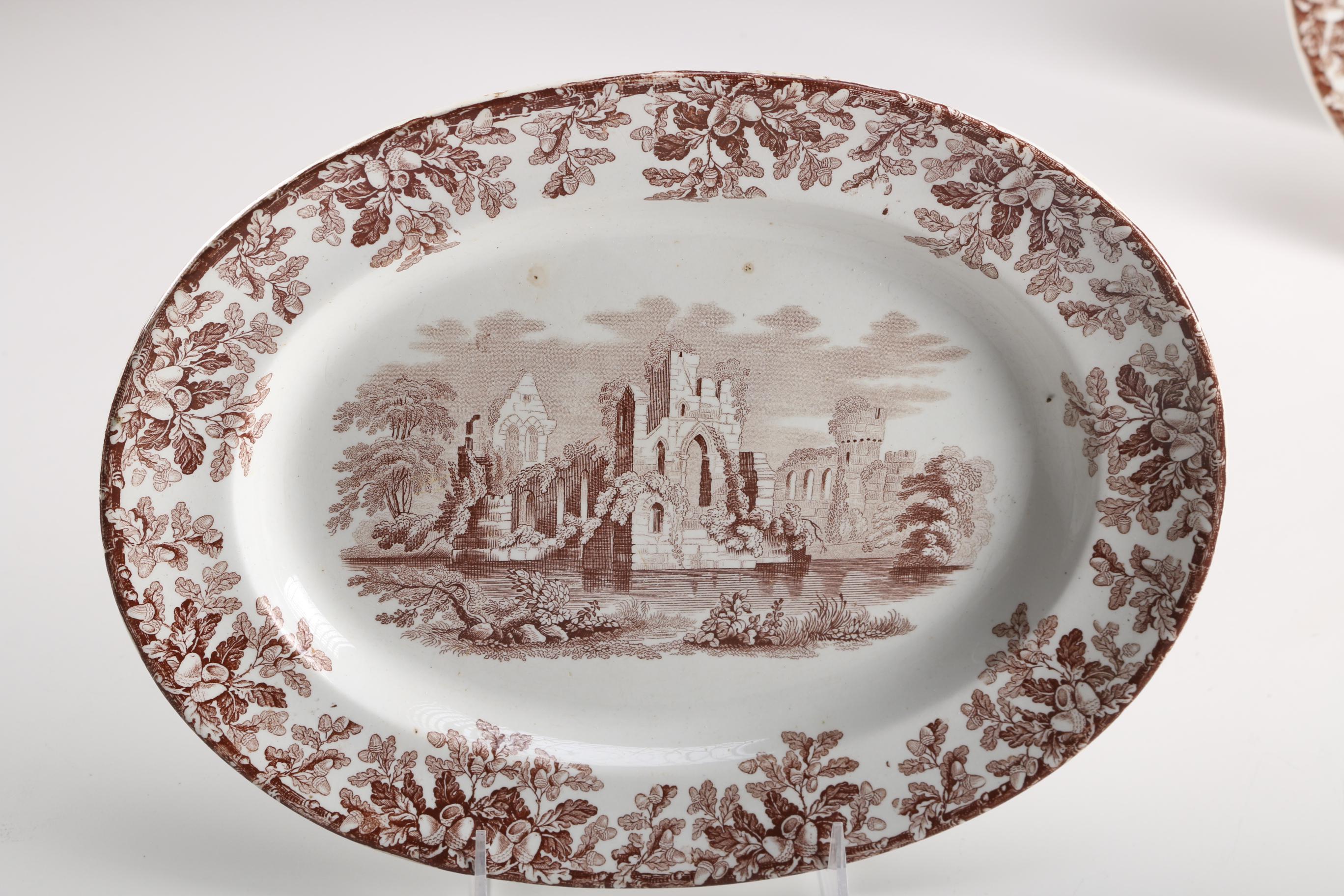 Vintage Copeland Brown Transfer Ware