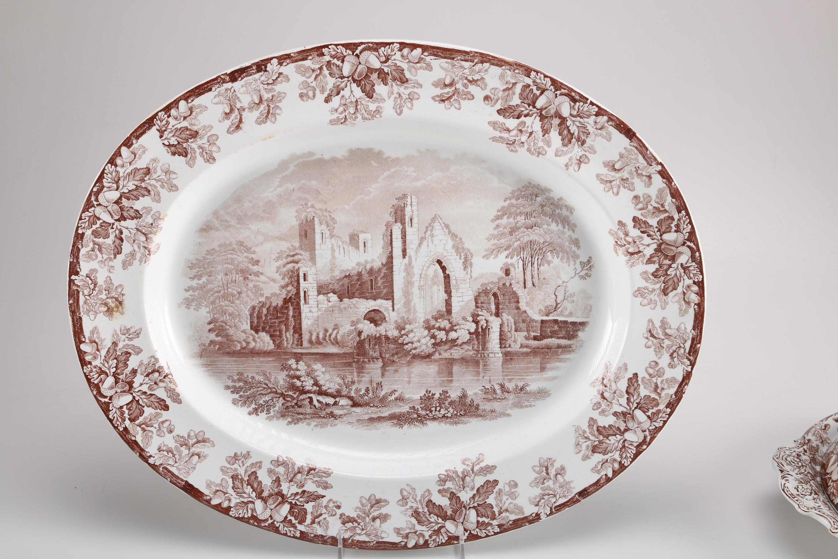 Vintage Copeland Brown Transfer Ware