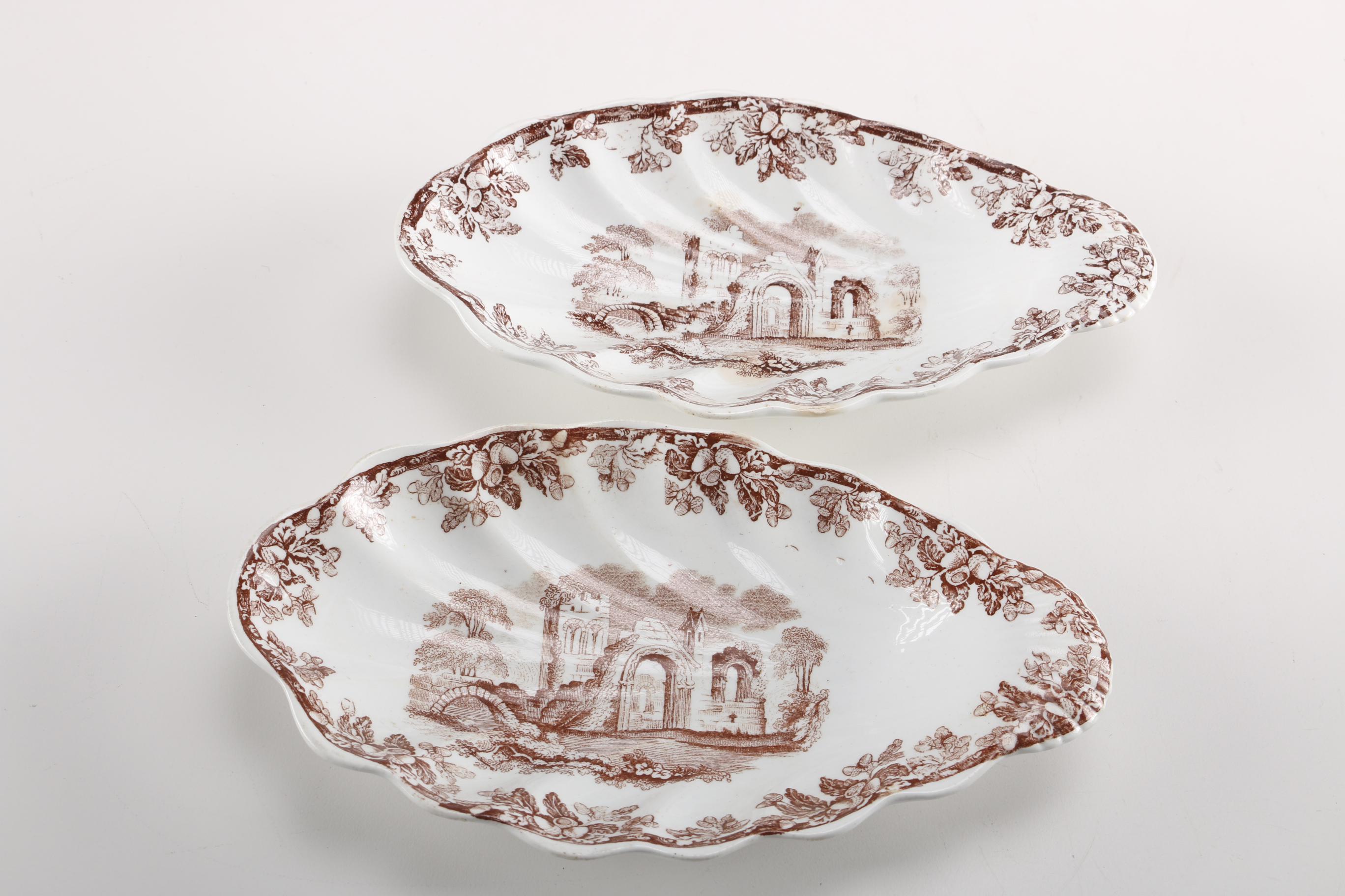 Vintage Copeland Brown Transfer Ware