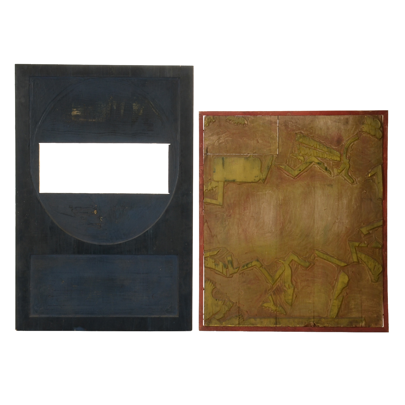 Two Vintage Wooden Printing Plates