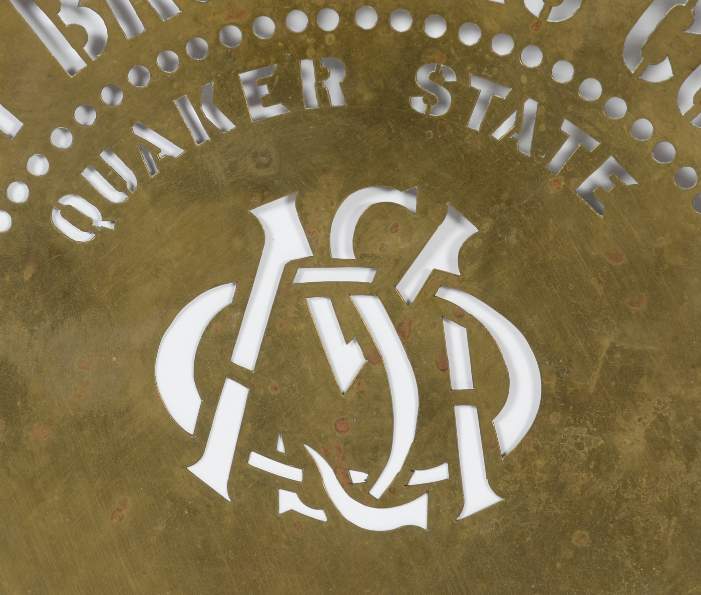 Vintage Quaker State Brass Stencil