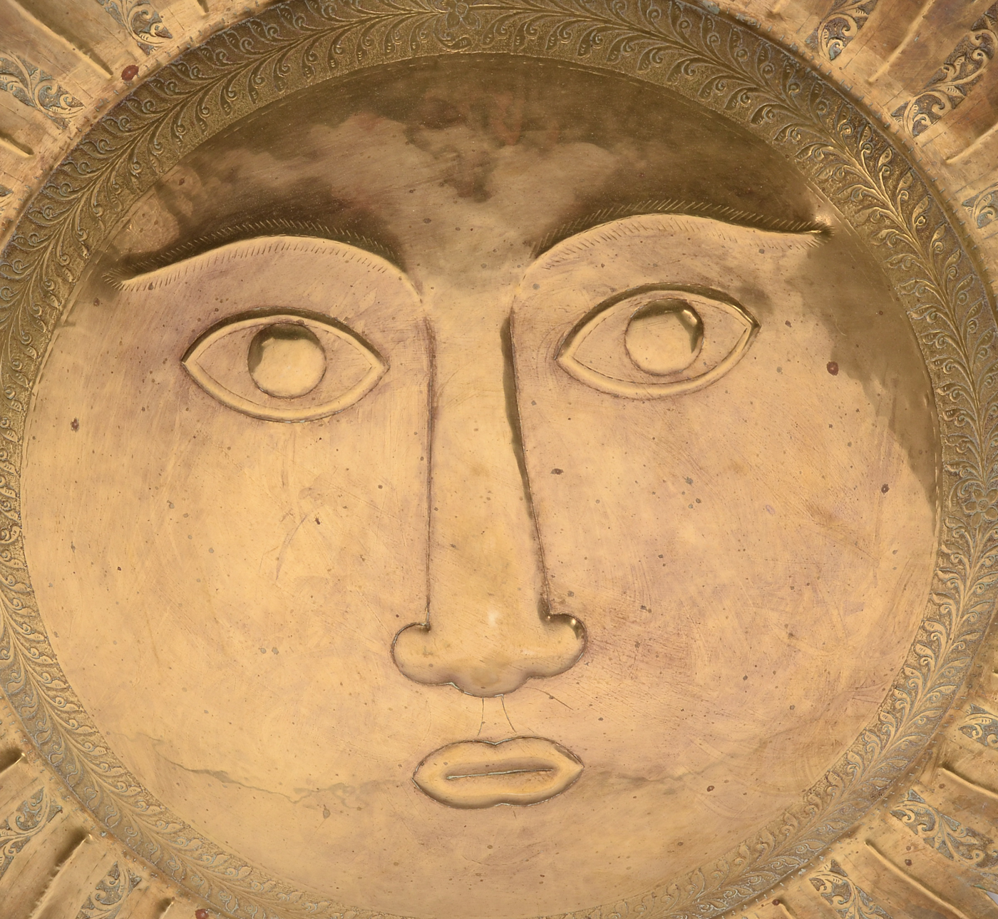 Hand-Crafted Brass Sun Wall Decor