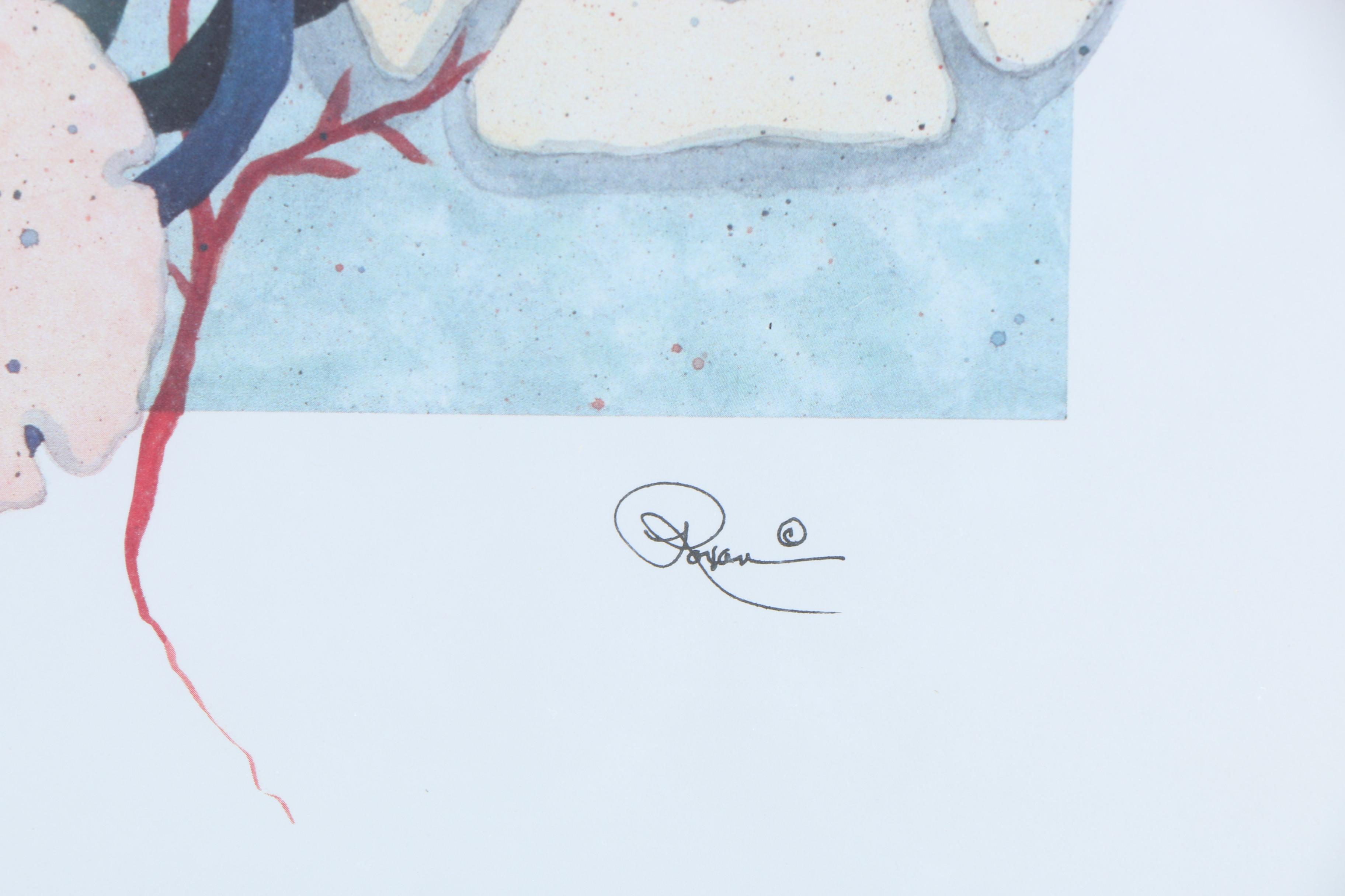 Framed Offset Lithograph of Sand Dollars