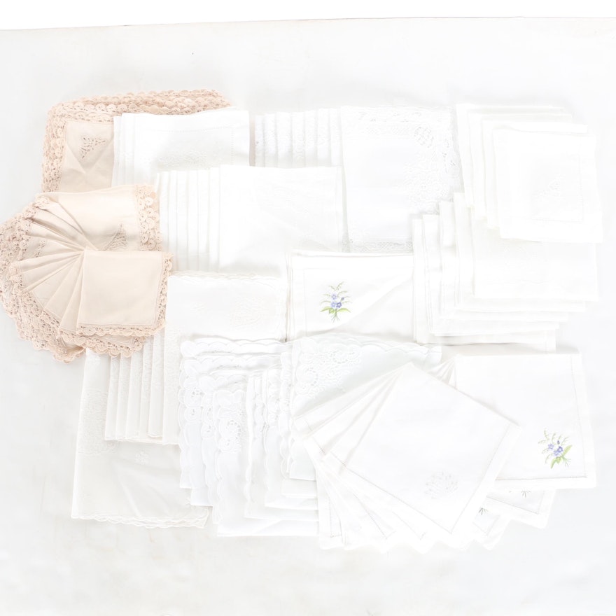 Decorative Table Linens with Lace and Embroidery Featuring Statements Collection by C&W Imports