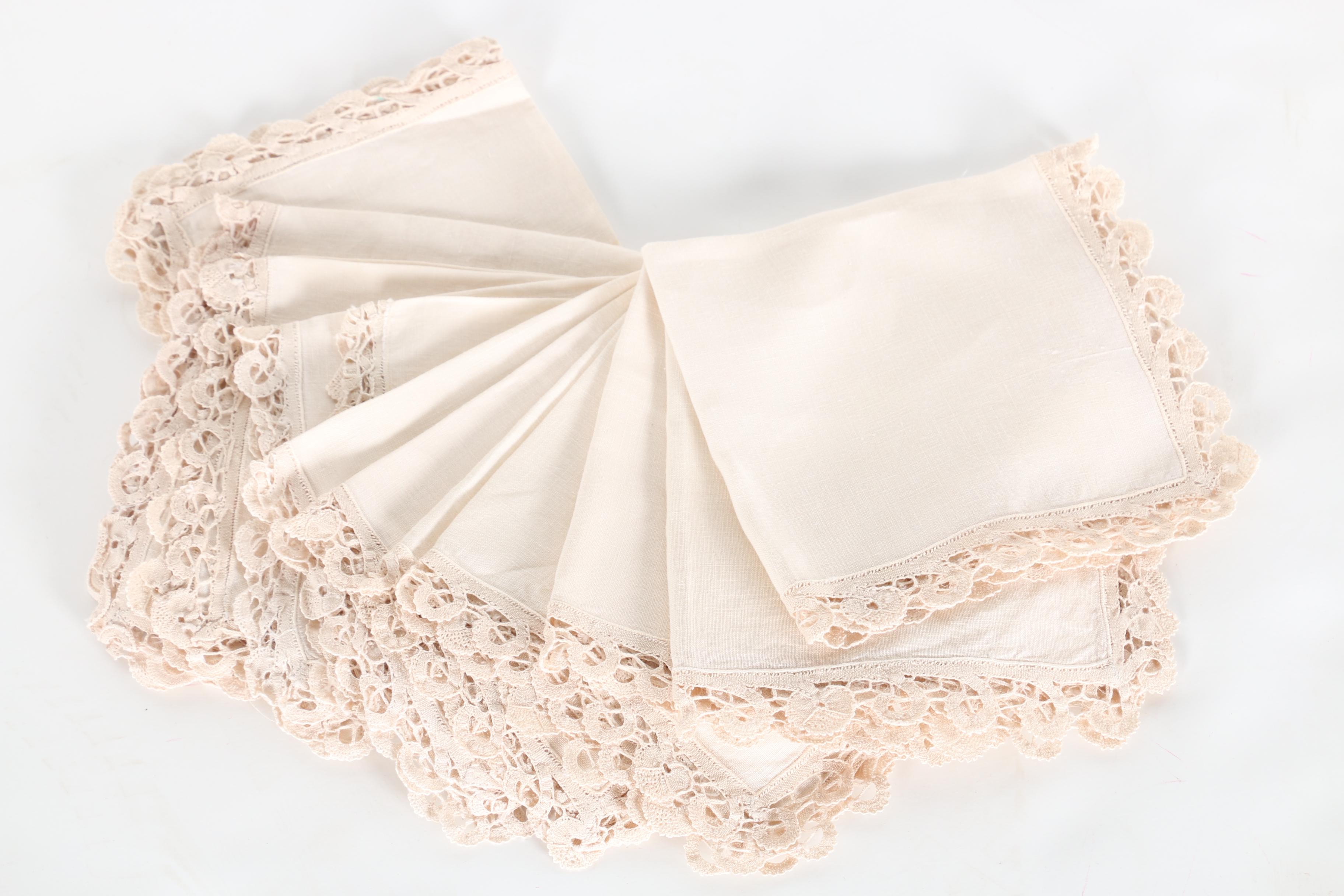 Decorative Table Linens with Lace and Embroidery Featuring Statements Collection by C&W Imports