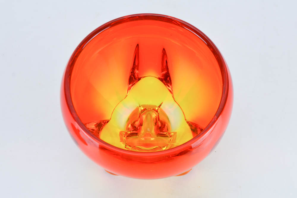 Two Vintage Amberina Candy Dishes