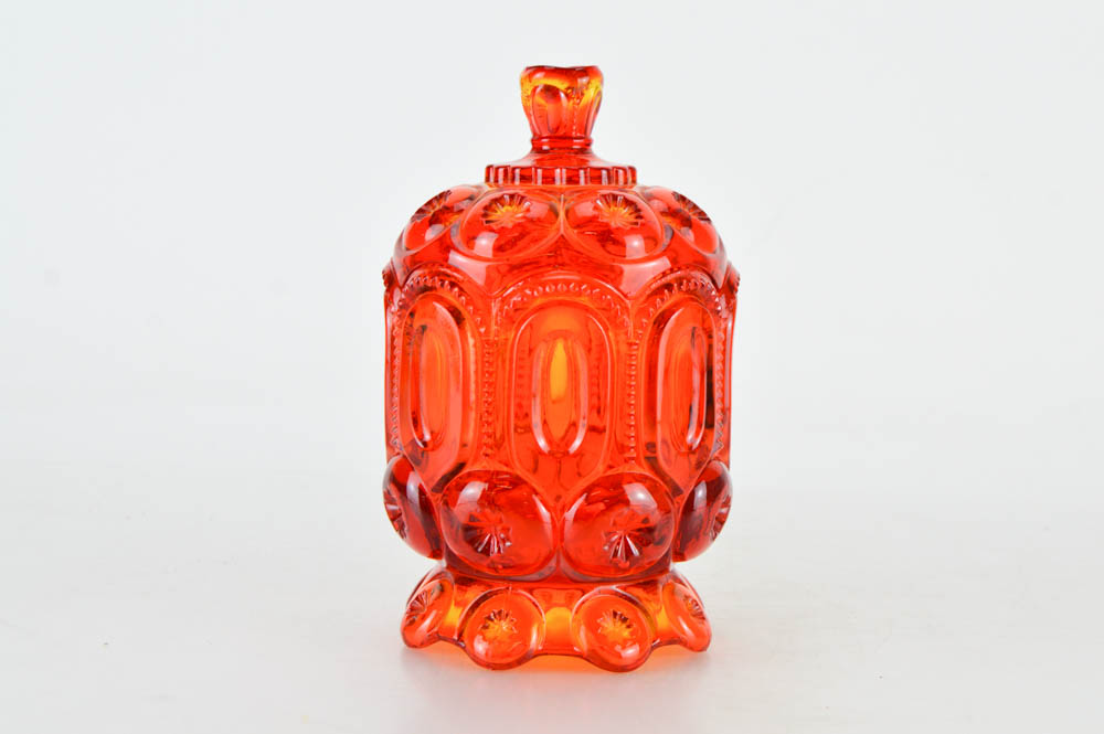 Two Vintage Amberina Candy Dishes