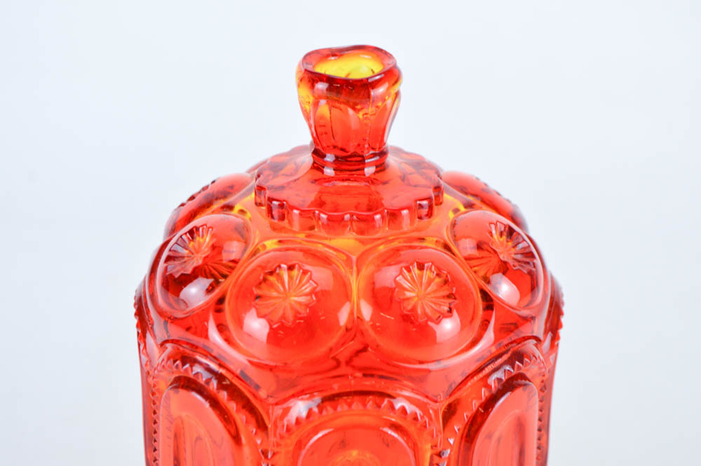 Two Vintage Amberina Candy Dishes