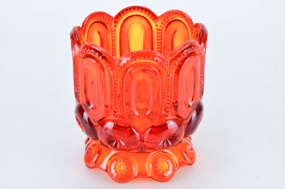 Two Vintage Amberina Candy Dishes