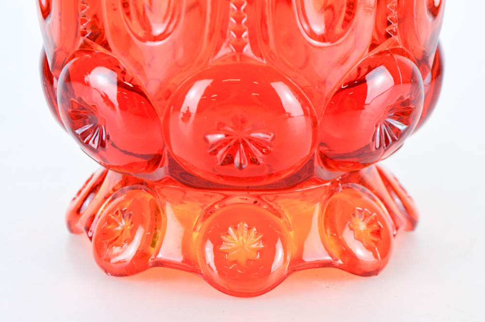 Two Vintage Amberina Candy Dishes