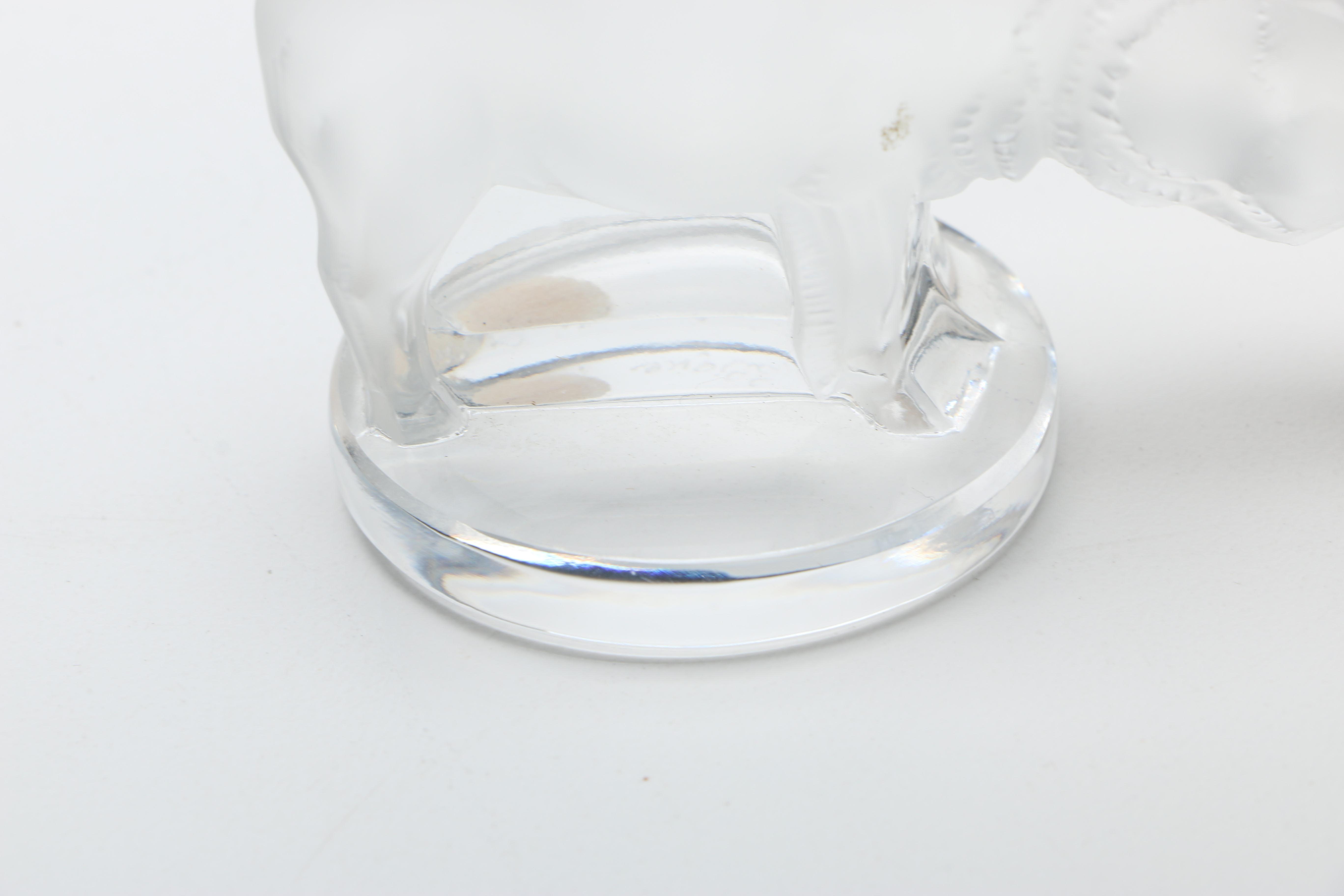 Lalique Crystal Boar Paperweight