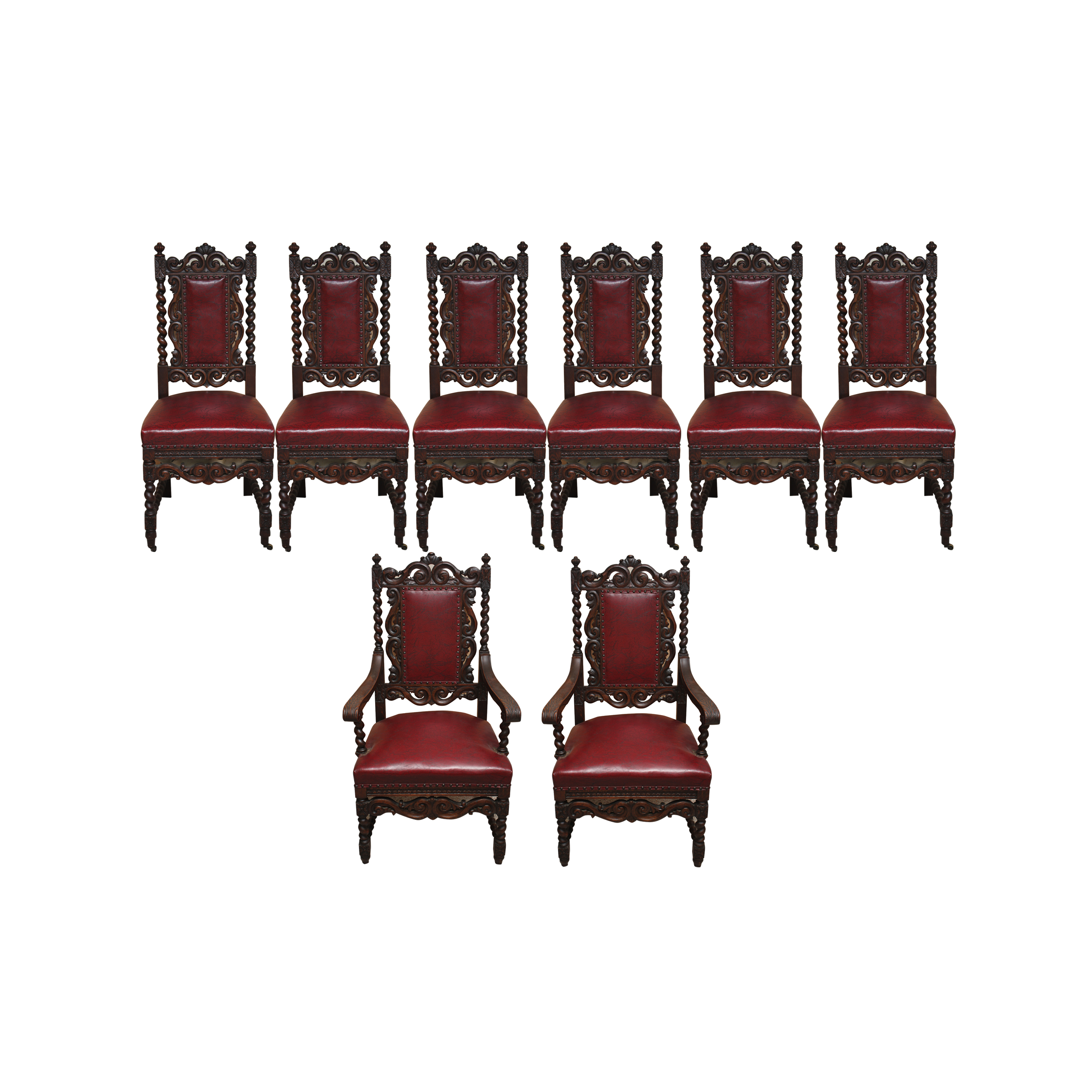 Vintage Victorian Style Oak Dining Chairs