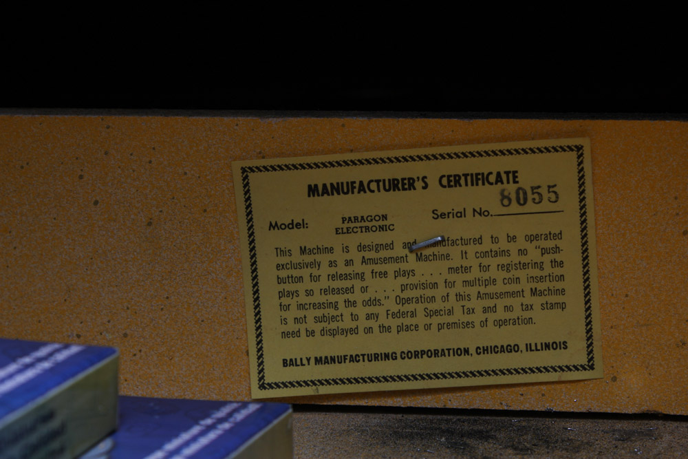 Bally "Paragon" Pinball Machine