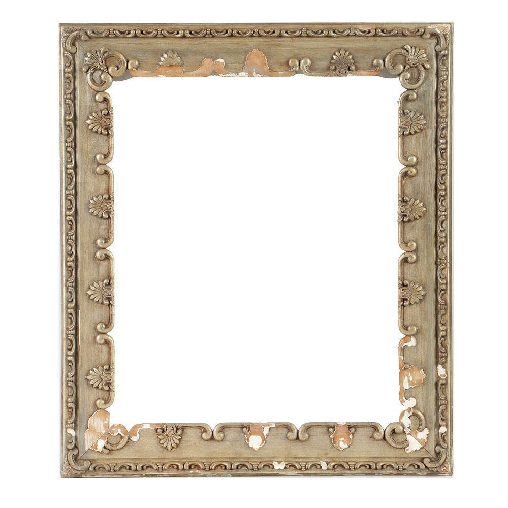 Early 20th-Century Silver Gesso Frame