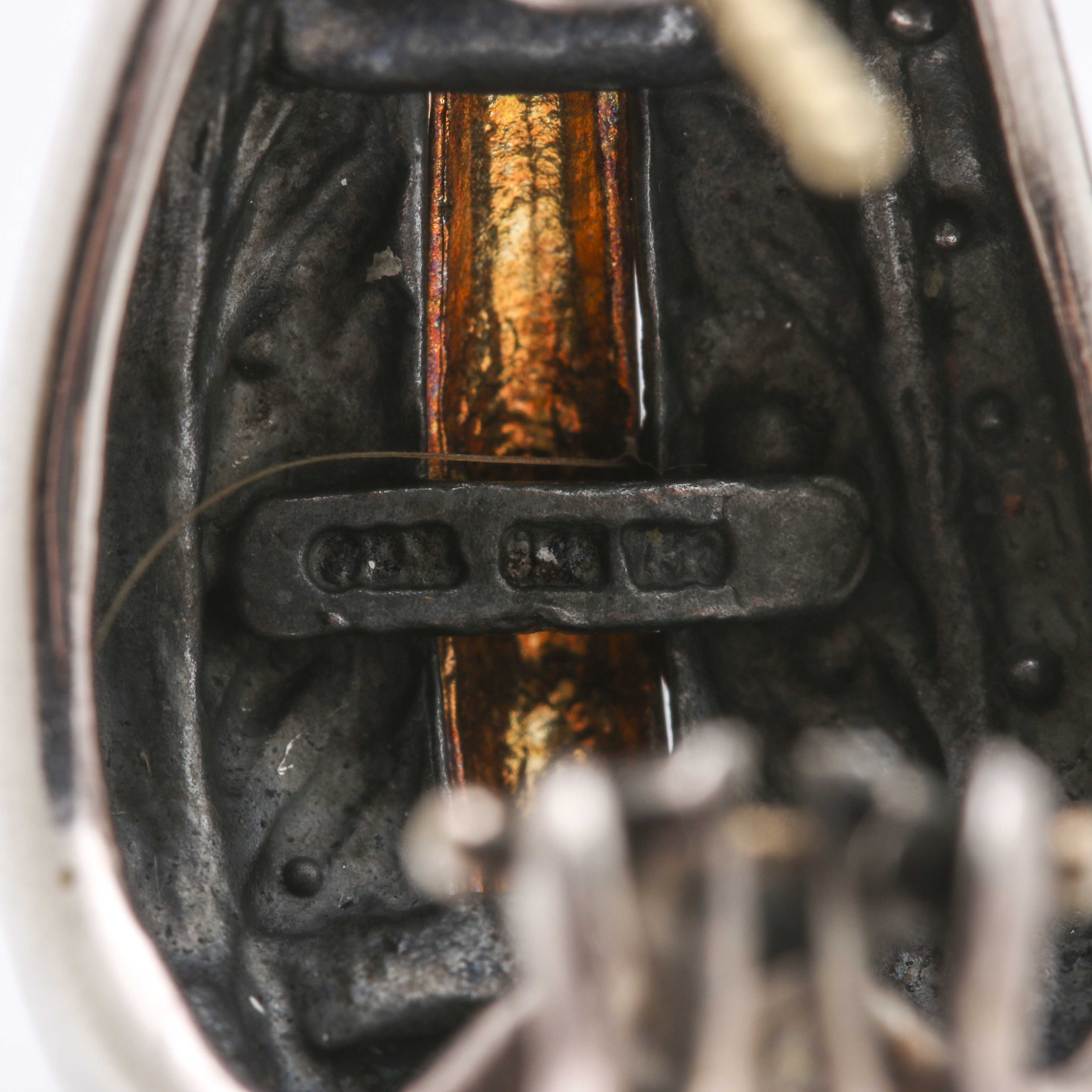 David Yurman Sterling SIlver and 18K Yellow Gold Cable Half Hoop Earrings