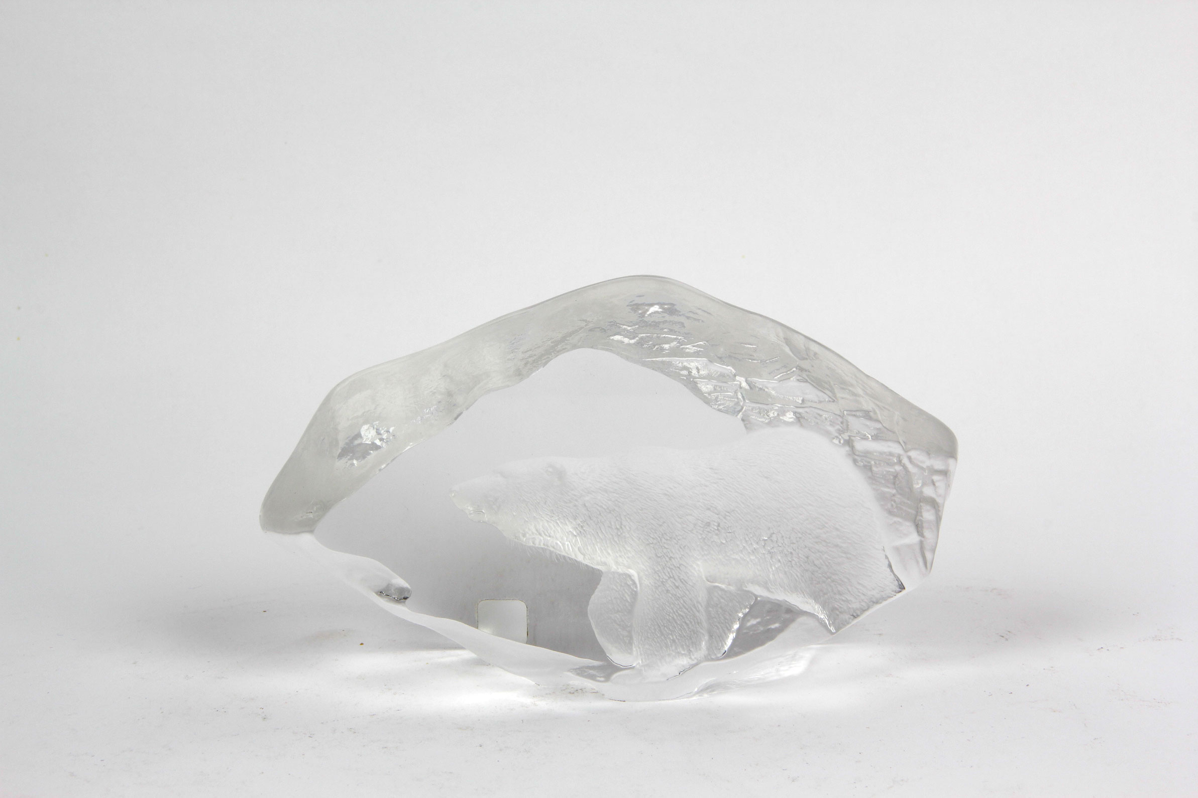 Crystal Polar Bear Sculpture by Mats Jonasson