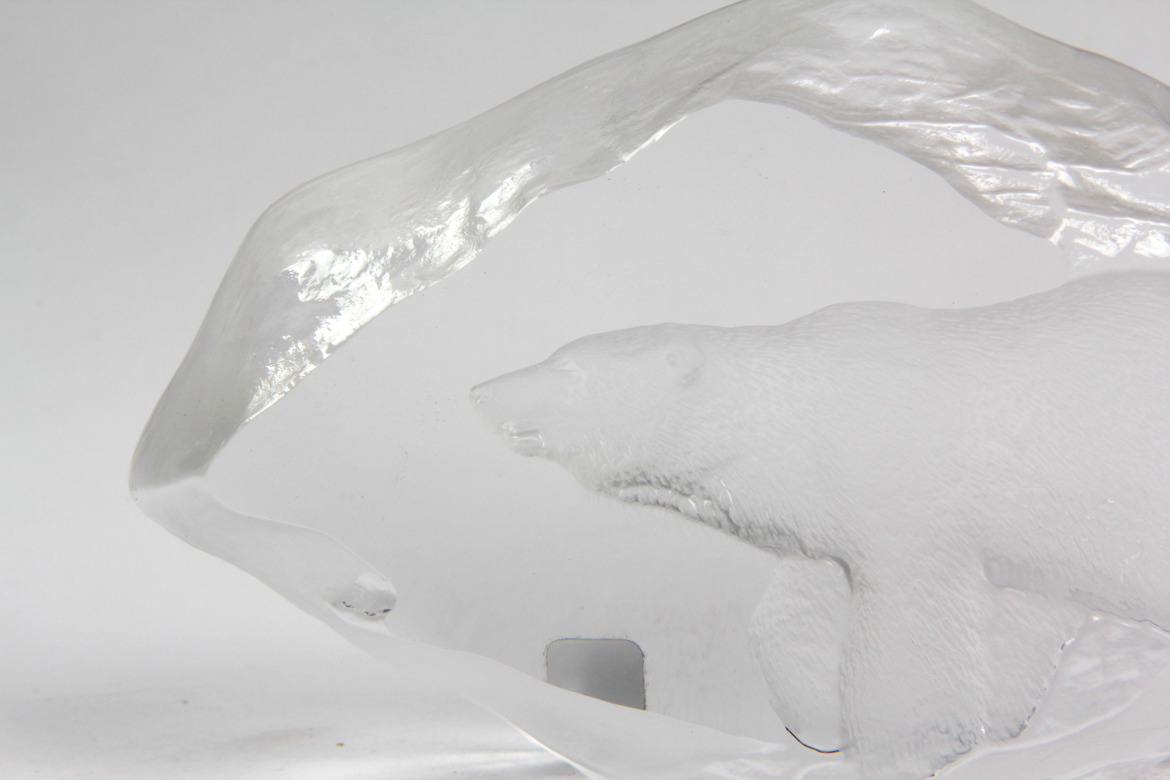 Crystal Polar Bear Sculpture by Mats Jonasson