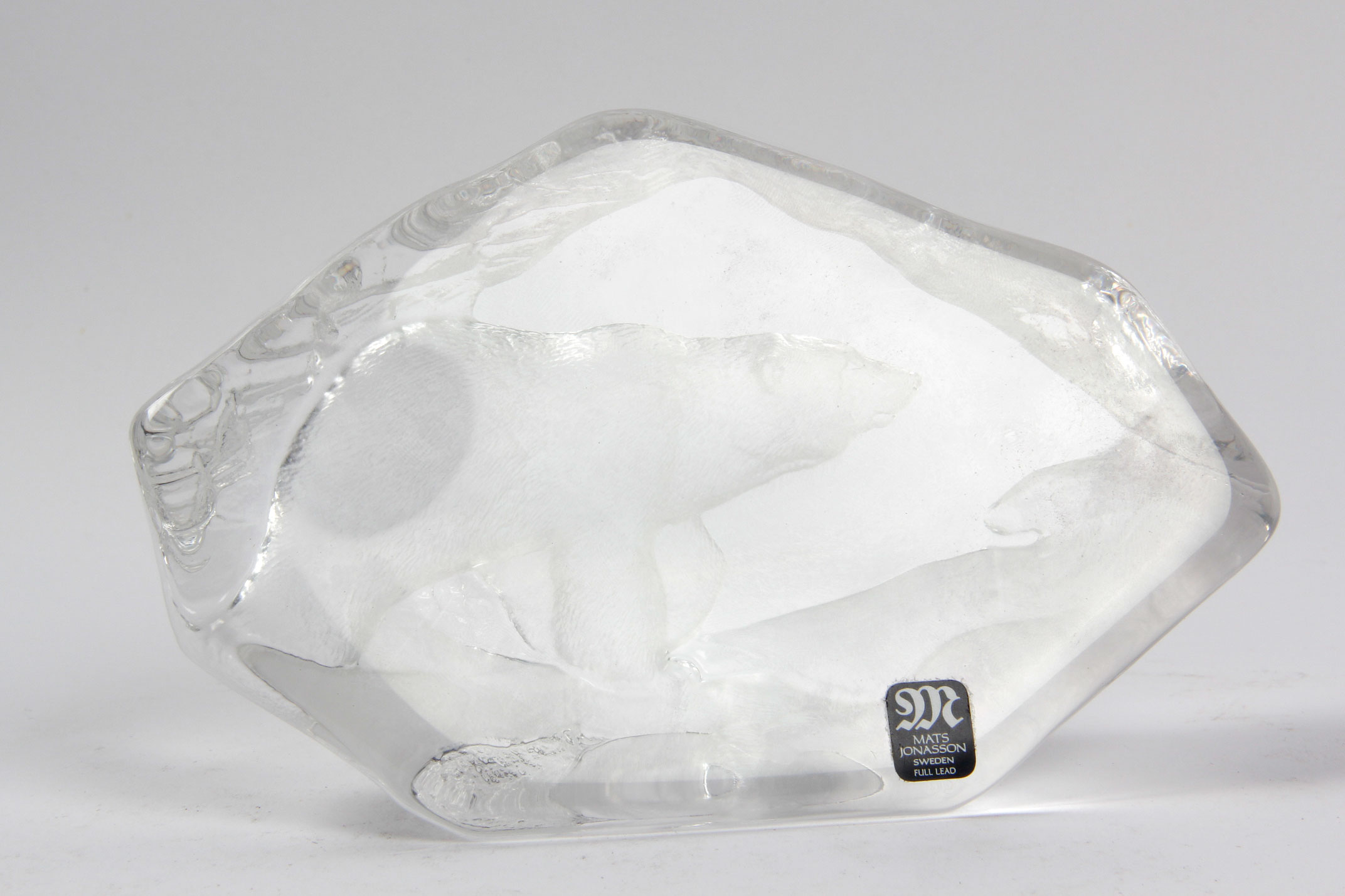 Crystal Polar Bear Sculpture by Mats Jonasson