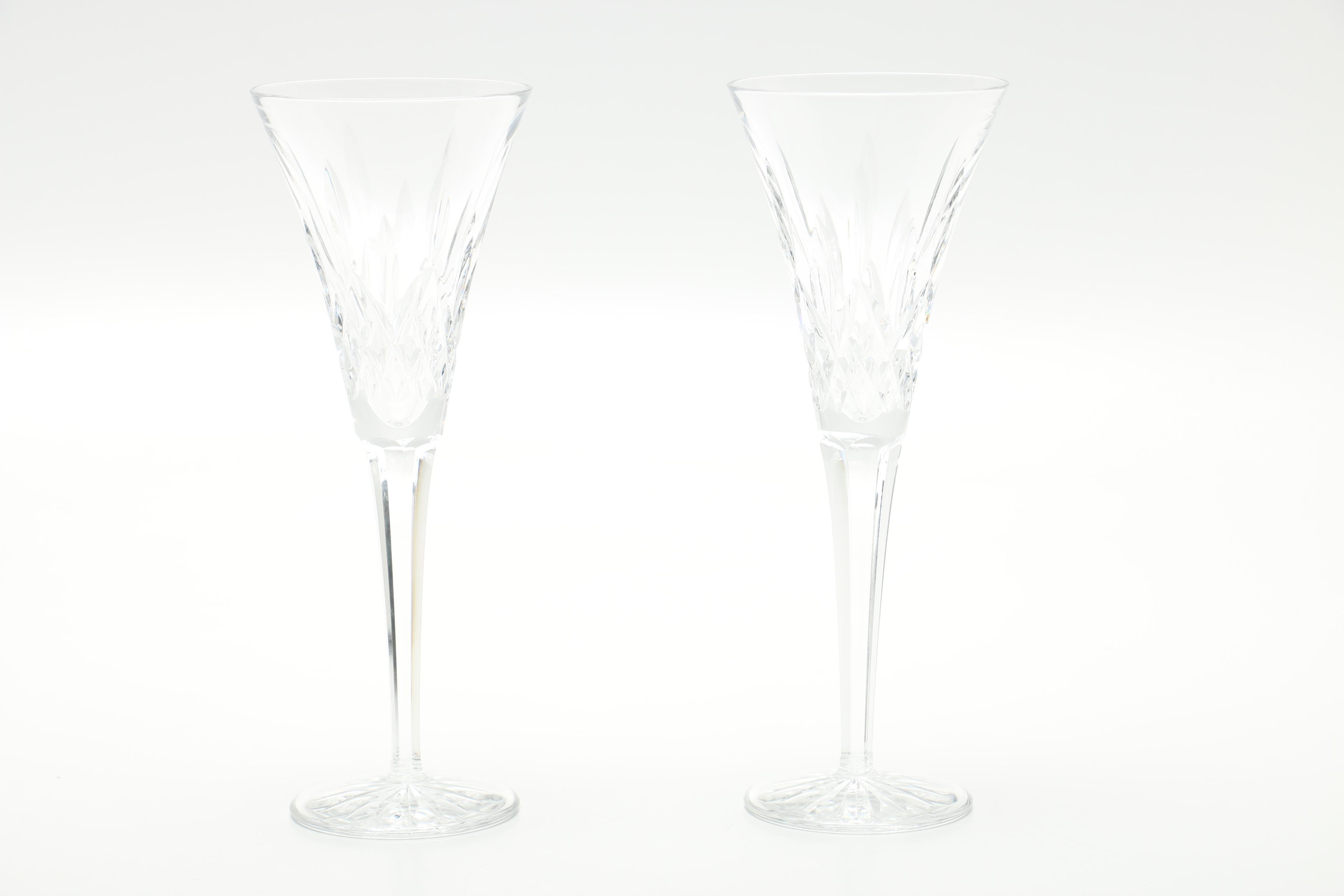 Waterford Lismore Collection Champagne Flutes and Martini Glasses