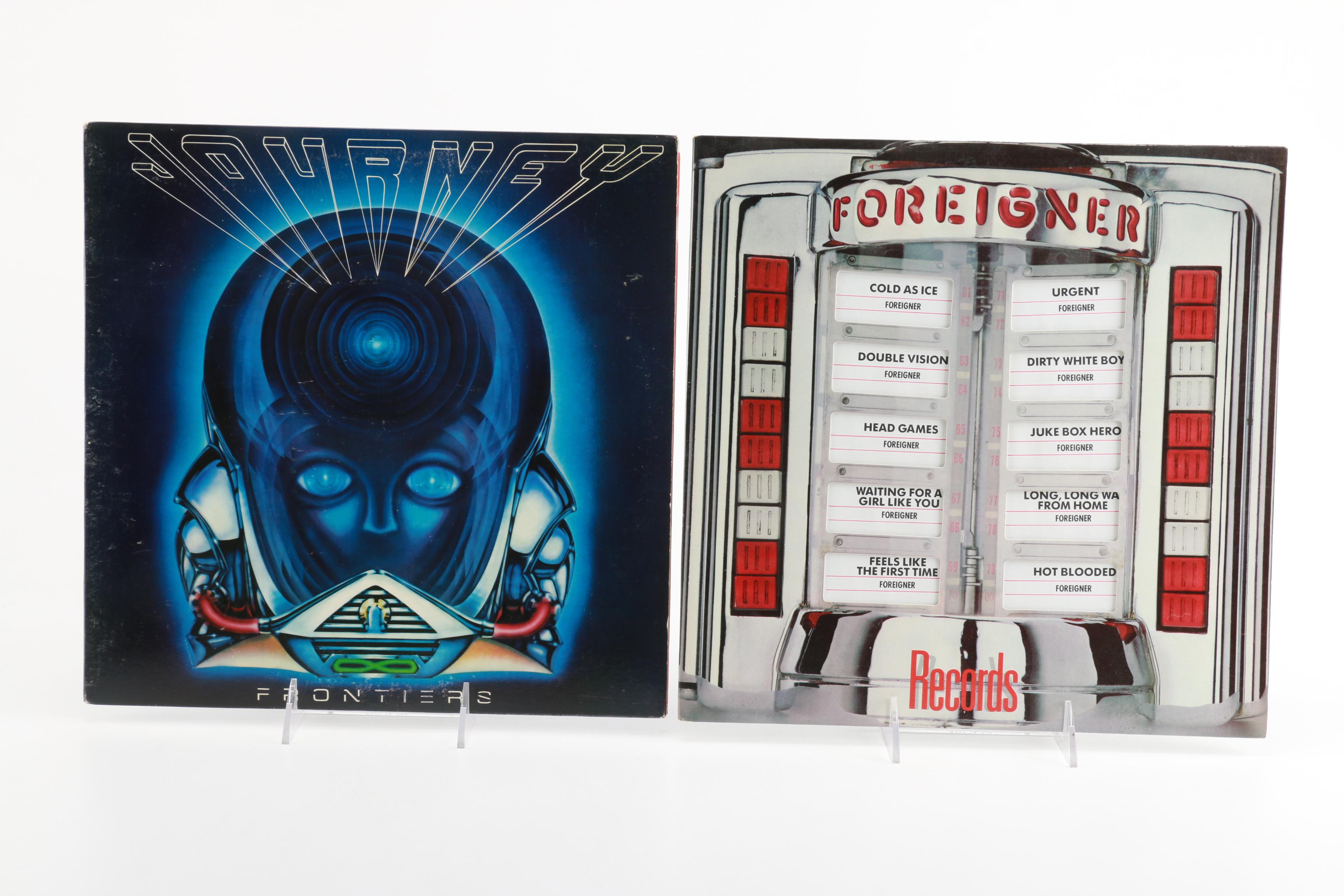 Boston, Journey, and Foreigner LPs