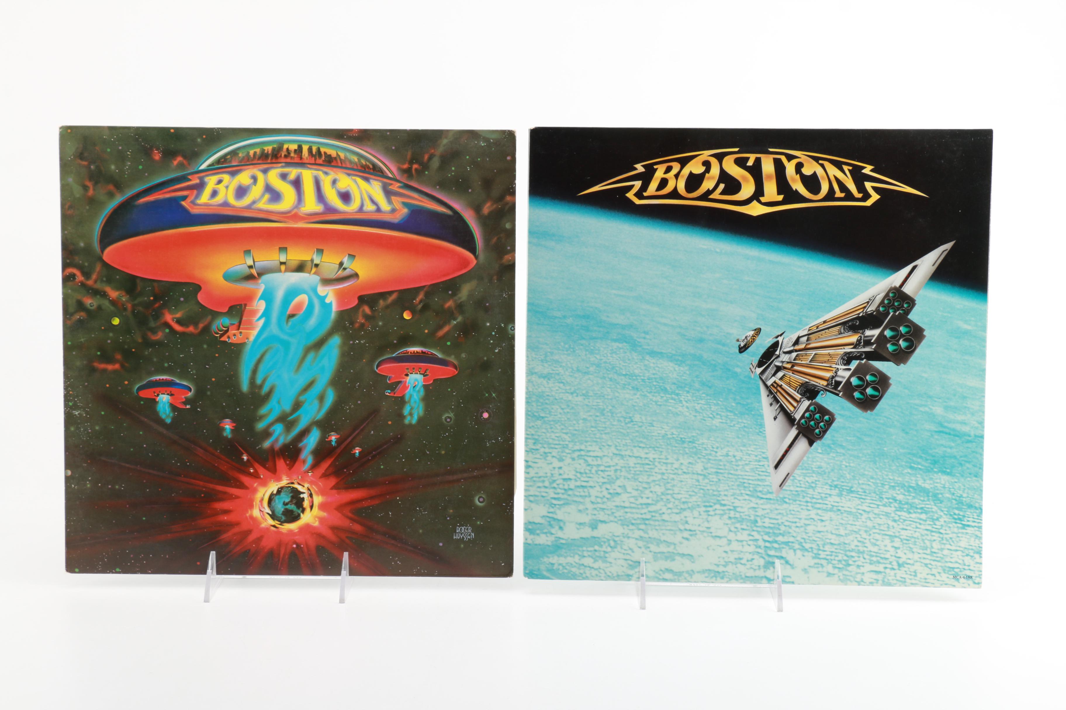 Boston, Journey, and Foreigner LPs