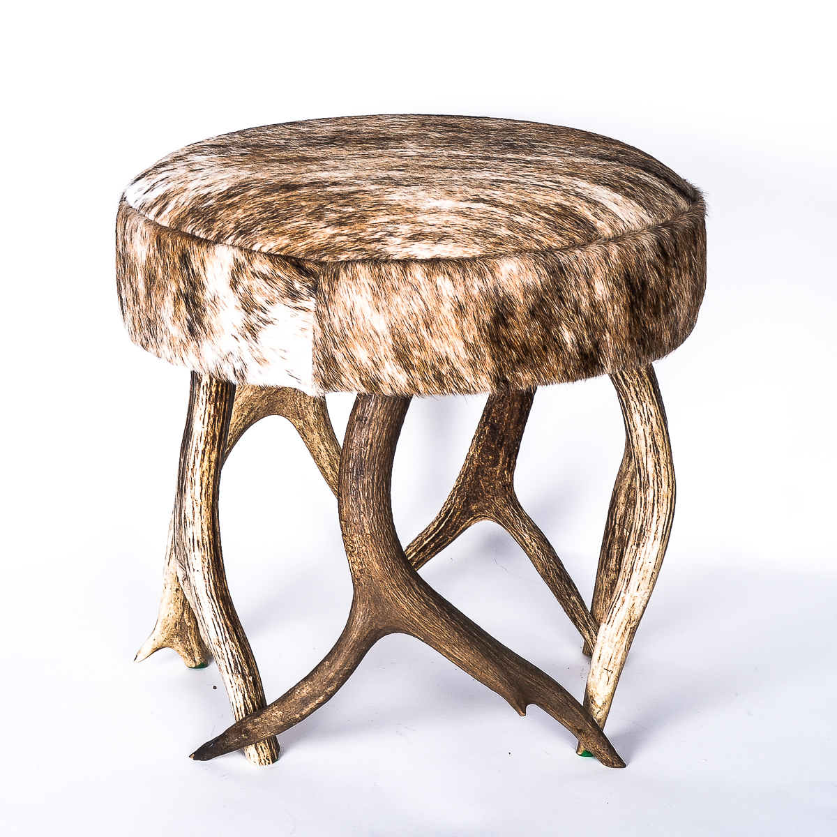 Deer Hide and Antler Footstool