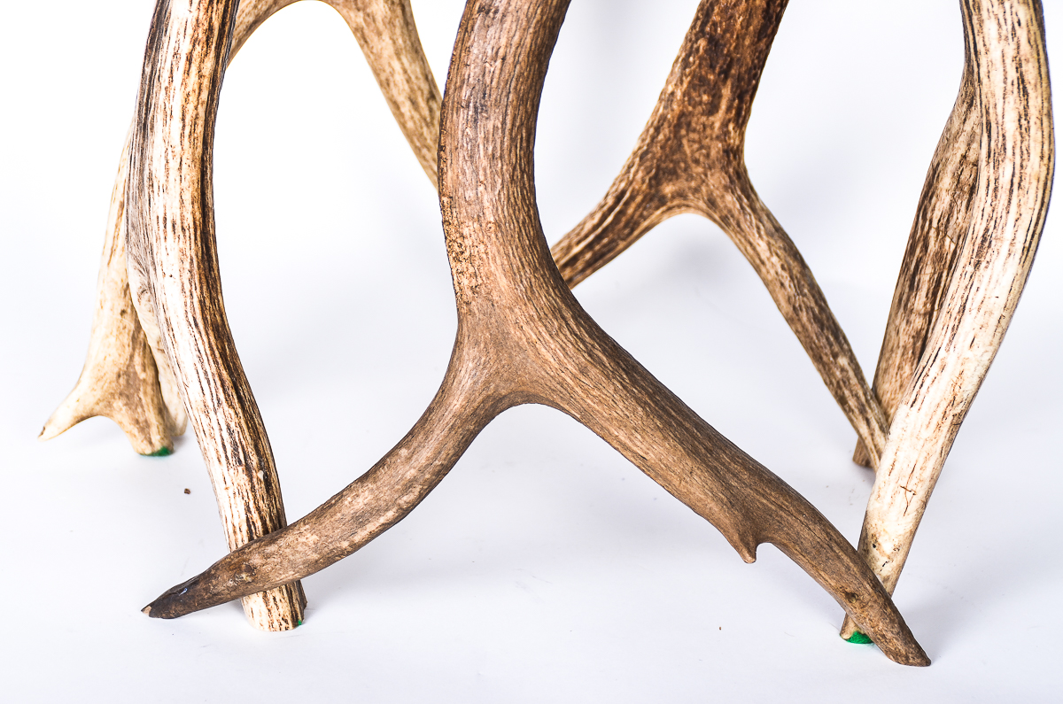 Deer Hide and Antler Footstool