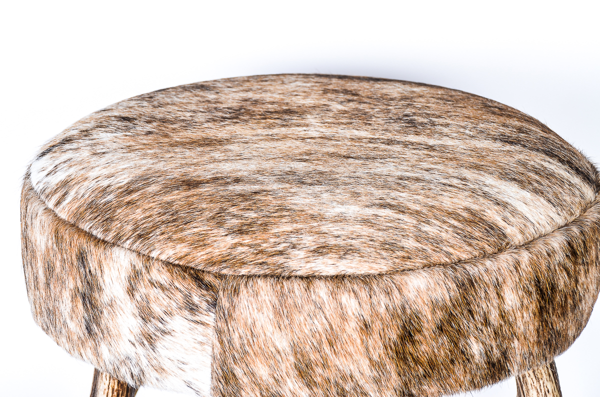 Deer Hide and Antler Footstool