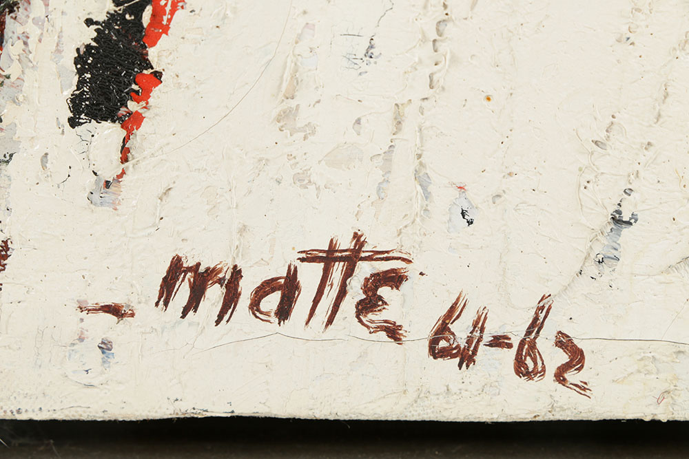 Signed Abstract Oil Painting on Canvas "La Salamande"