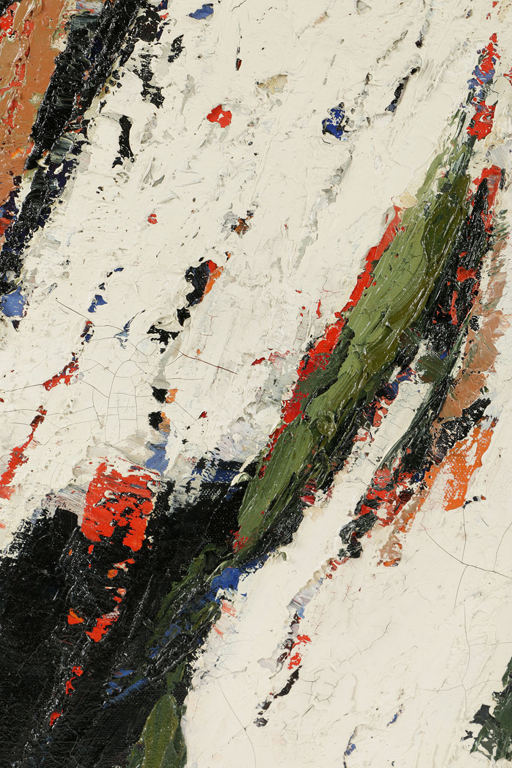 Signed Abstract Oil Painting on Canvas "La Salamande"