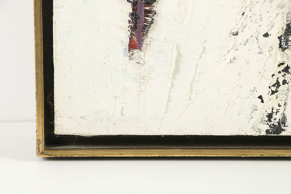 Signed Abstract Oil Painting on Canvas "La Salamande"