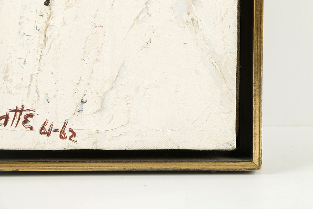 Signed Abstract Oil Painting on Canvas "La Salamande"