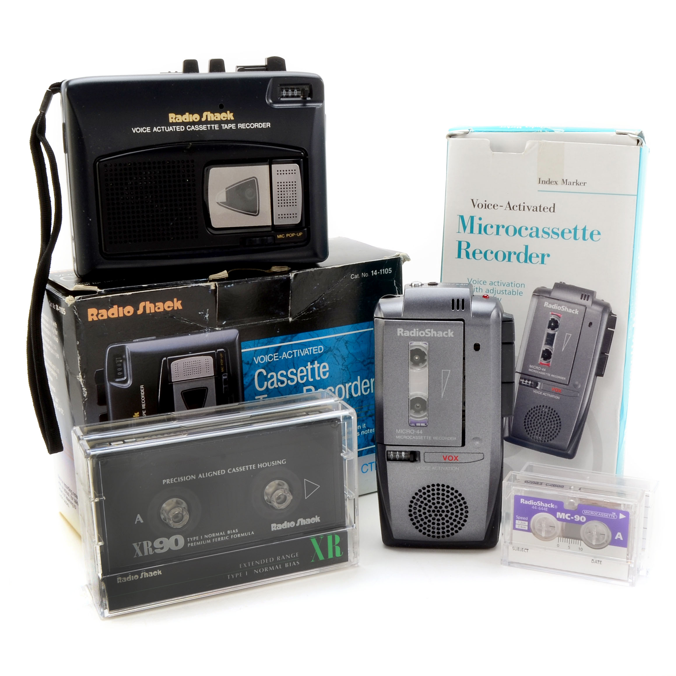 Radio Shack Voice-Activated Cassette Tape Recorders
