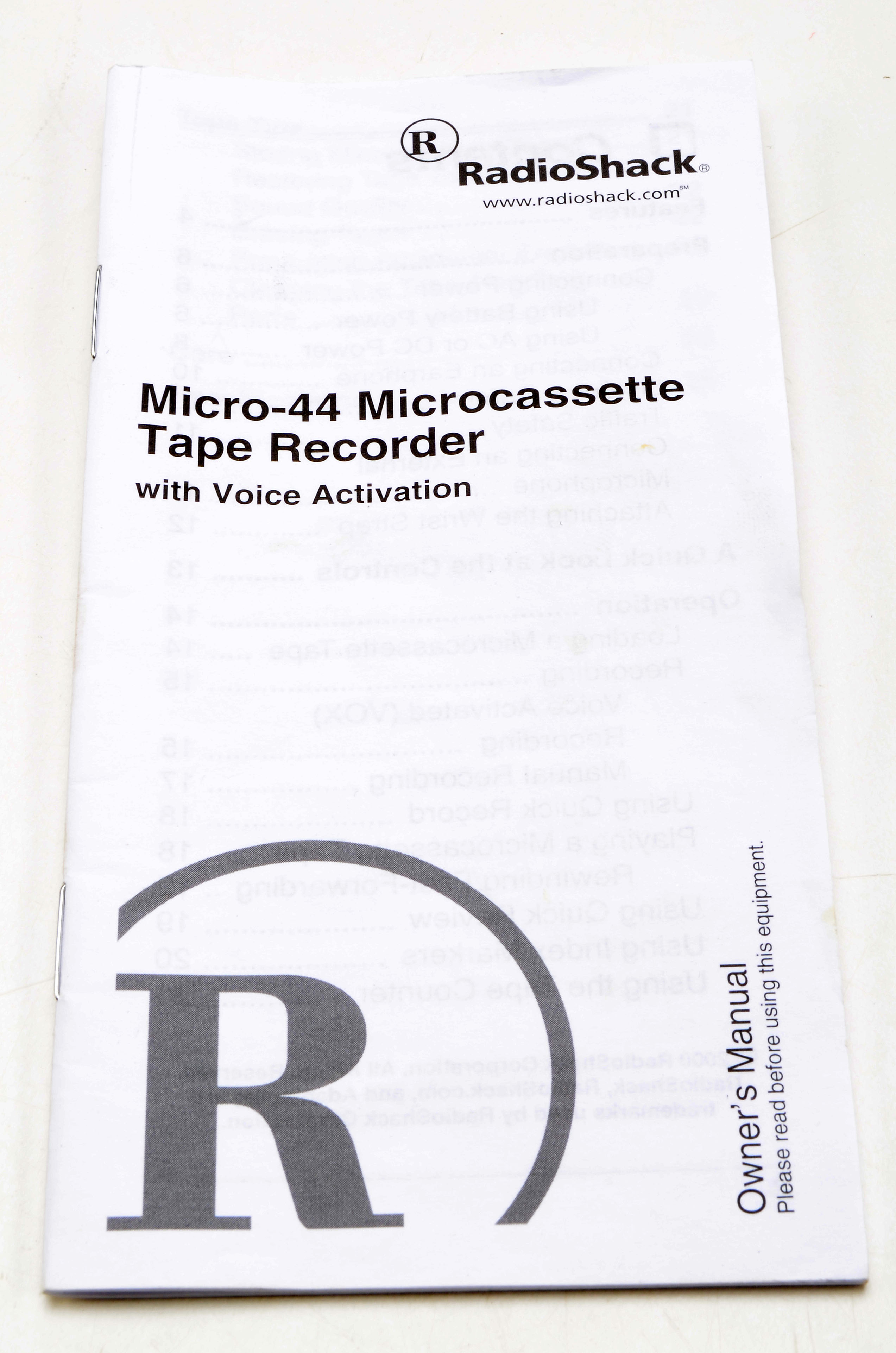 Radio Shack Voice-Activated Cassette Tape Recorders