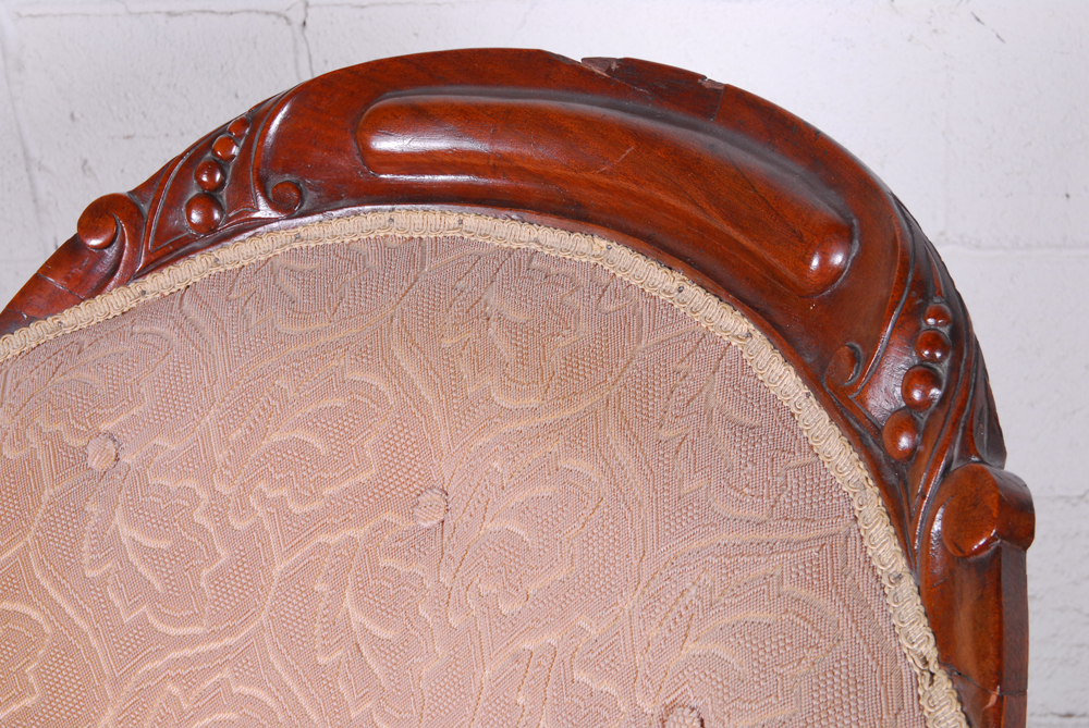 Pink Upholstered Rocking Armchair