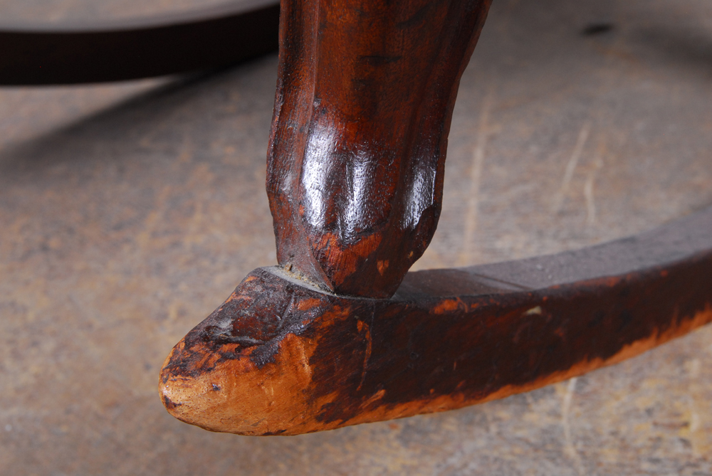 Pink Upholstered Rocking Armchair