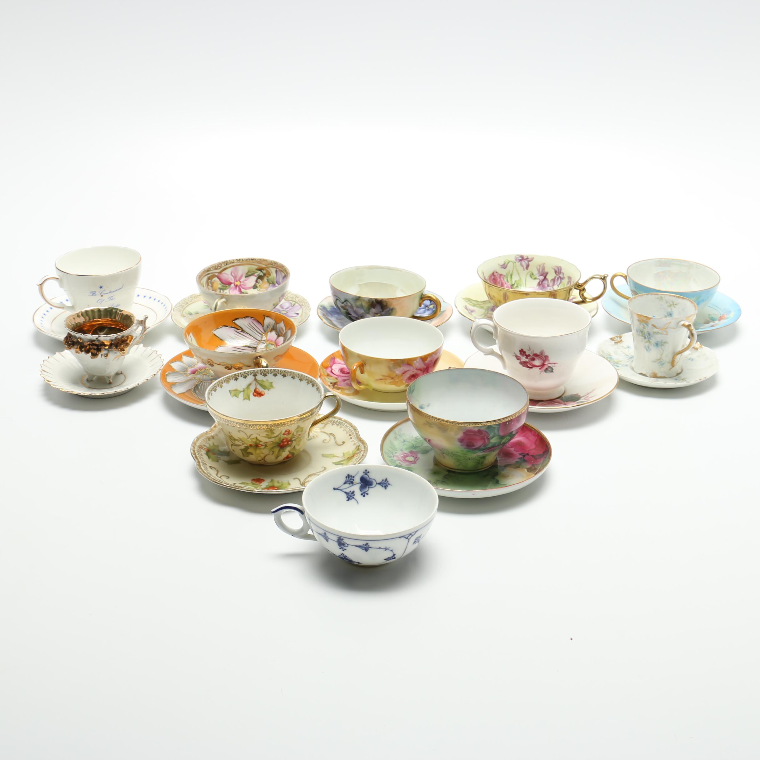 Tea Cups and Saucers From Denmark, England, France and Germany